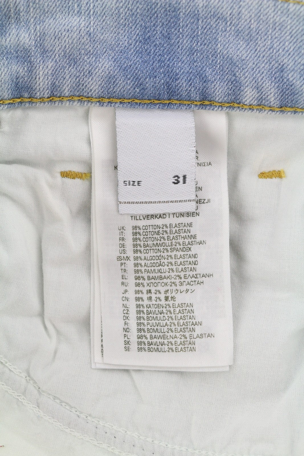 DIESEL 2019 D-Strukt 0GDAM vyriški džinsai W31/L34 Slim vidutinio juosmens, skalbtos mėlynos spalvos 