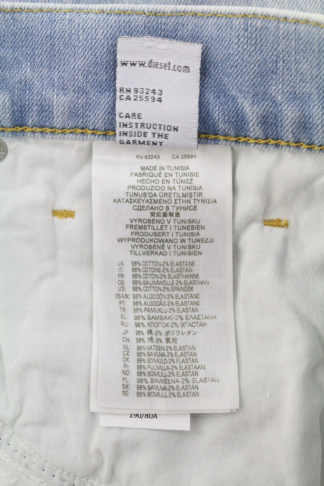 DIESEL 2019 D-Strukt 0GDAM vyriški džinsai W30/L34 Slim vidutinio juosmens, skalbti 