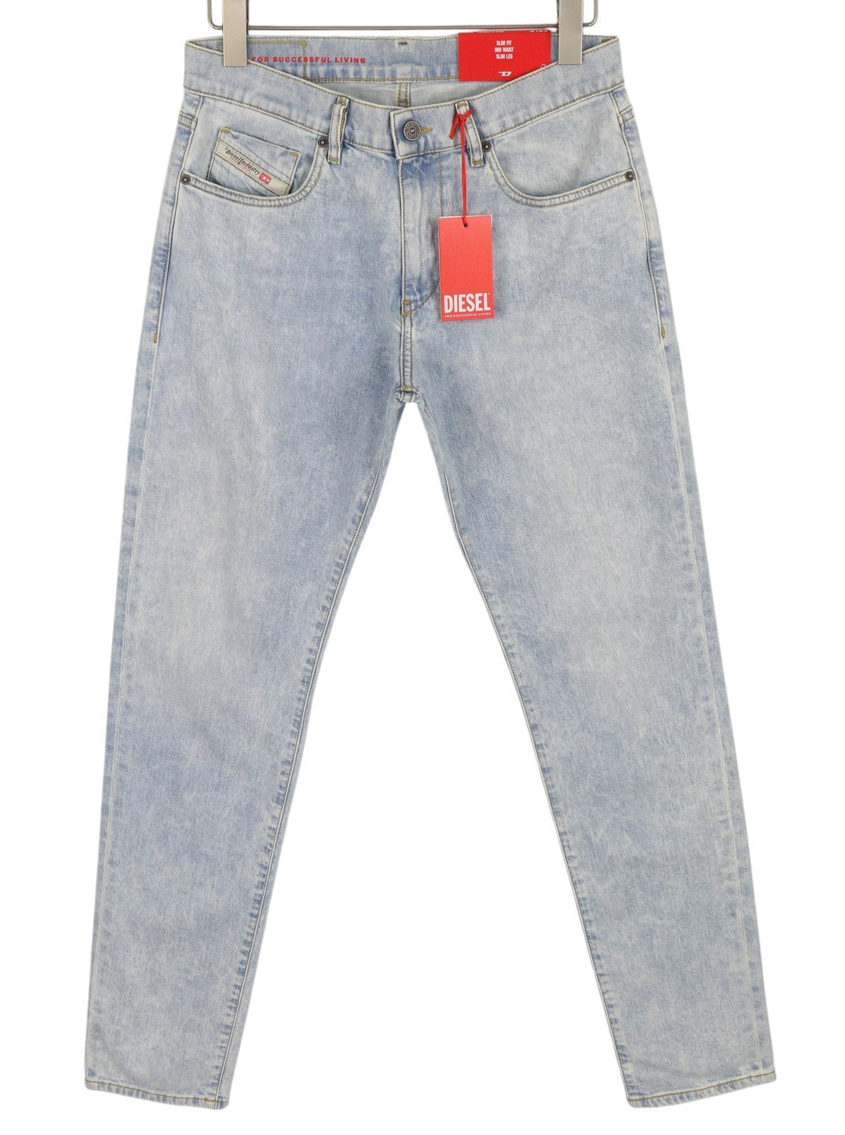 DIESEL 2019 D-Strukt 0GDAM vyriški džinsai W30/L34 Slim vidutinio juosmens, skalbti 