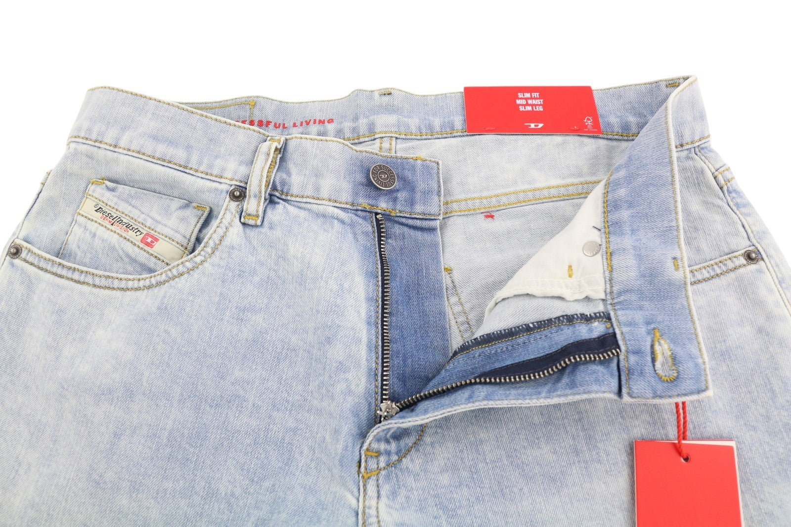 DIESEL 2019 D-Strukt 0GDAM vyriški džinsai W30/L34 Slim vidutinio juosmens, skalbti 