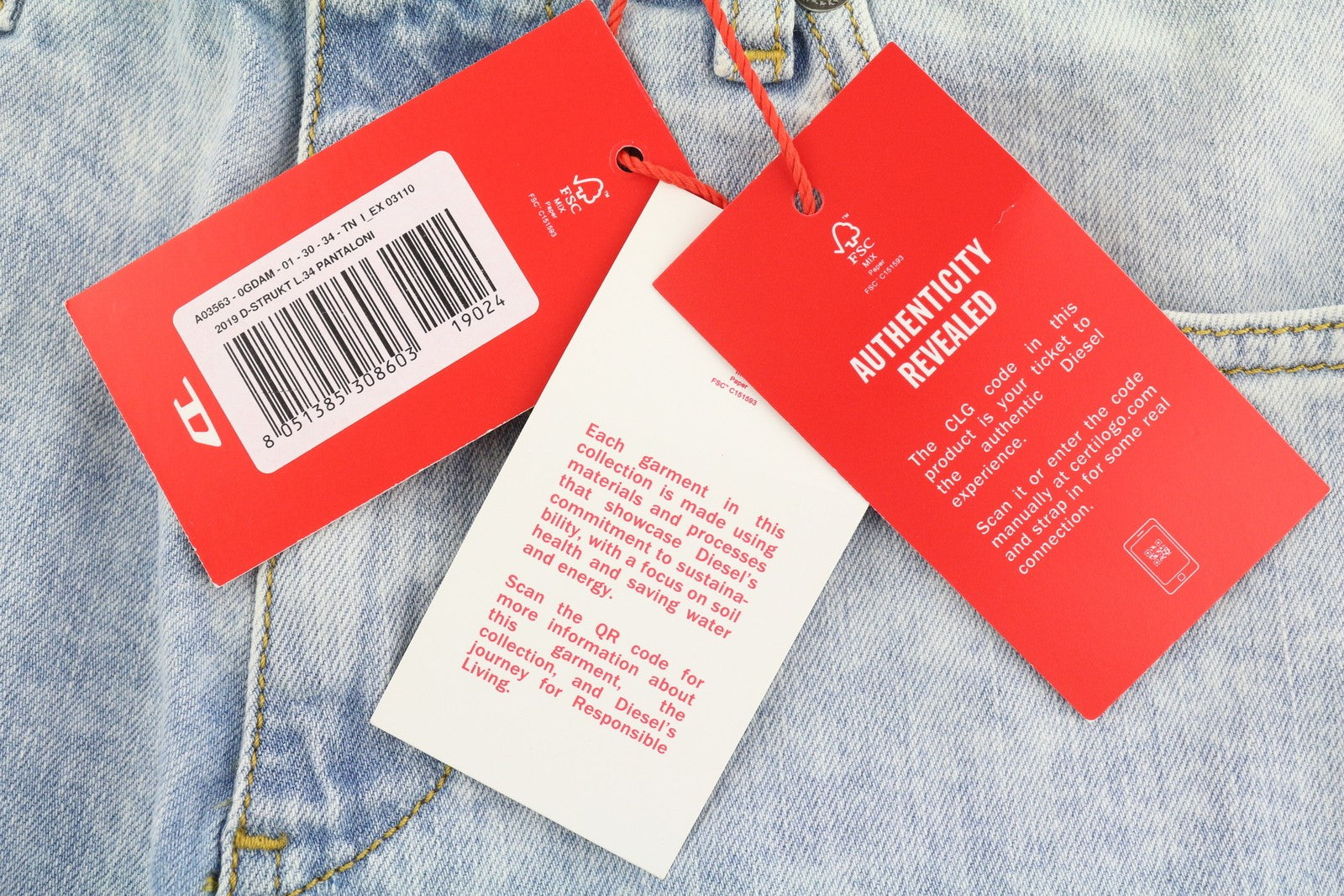 DIESEL 2019 D-Strukt 0GDAM vyriški džinsai W30/L34 Slim vidutinio juosmens, skalbti 