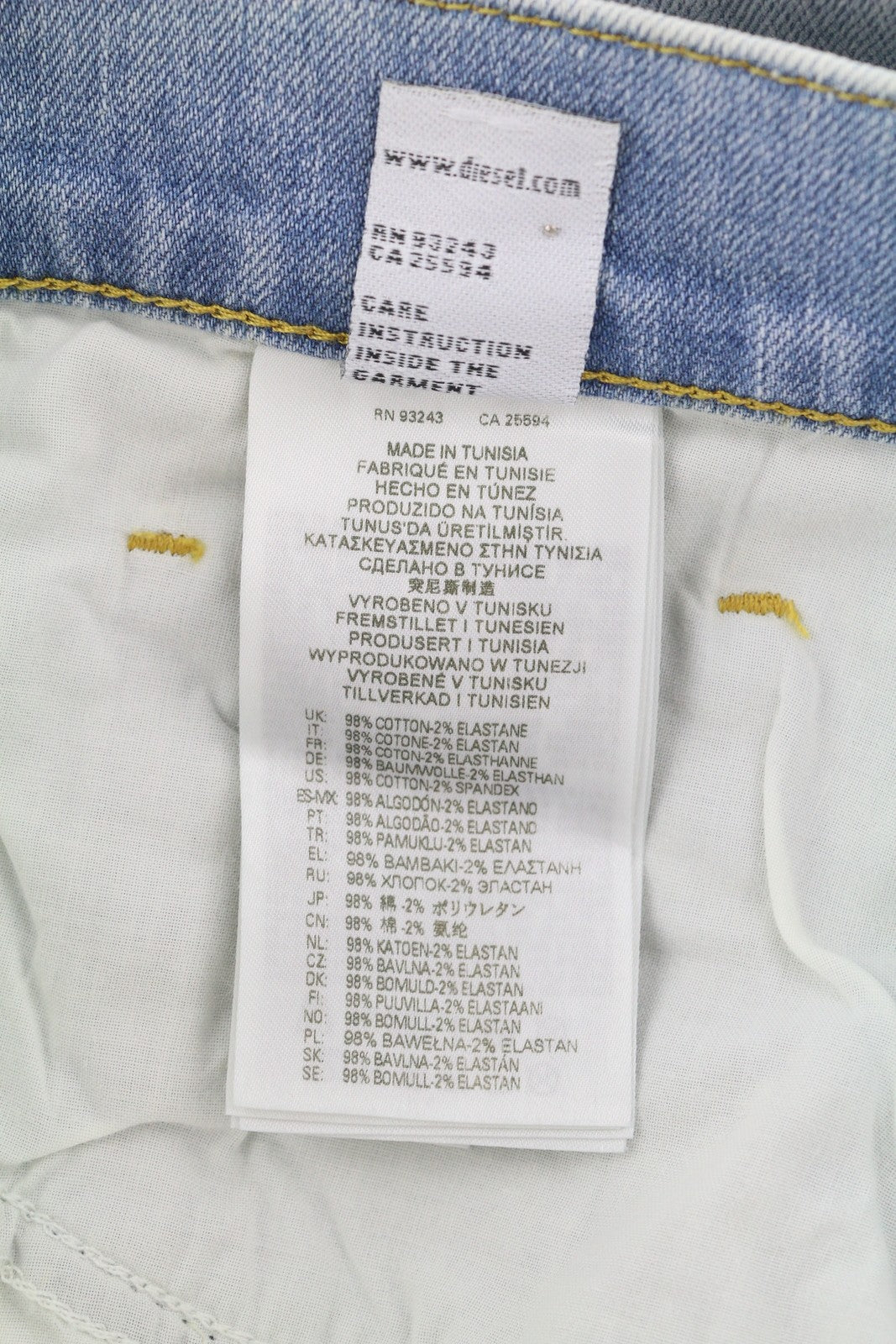 DIESEL 2019 D-Strukt 0GDAM vyriški džinsai W30/L34 plonos kojos, vidutinio juosmens, skalbti 