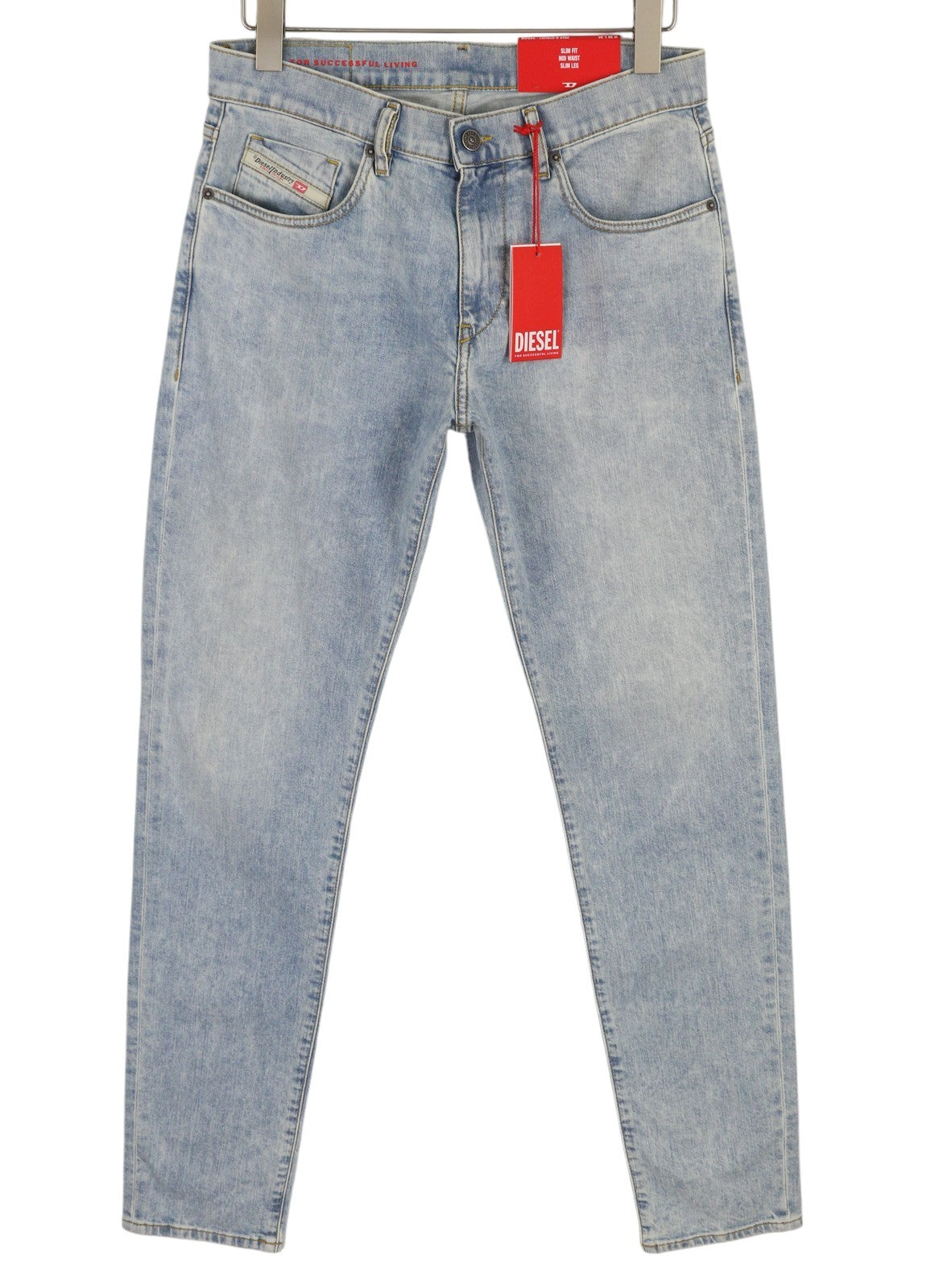 DIESEL 2019 D-Strukt 0GDAM vyriški džinsai W30/L34 plonos kojos, vidutinio juosmens, skalbti 