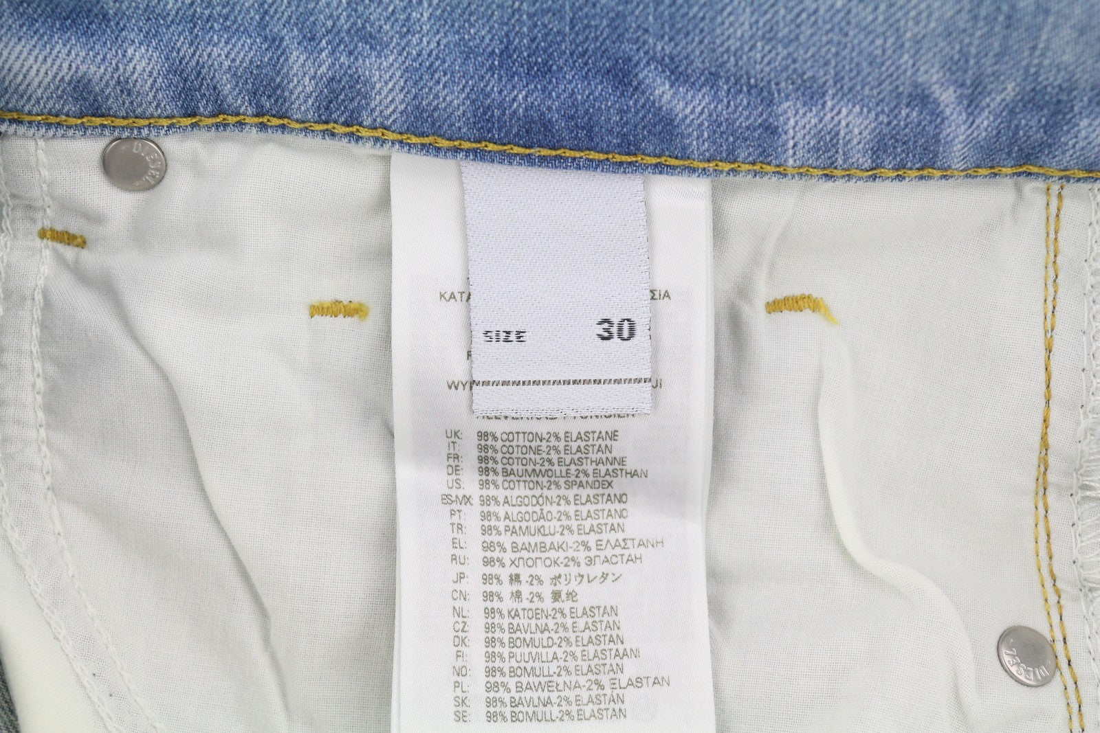 DIESEL 2019 D-Strukt 0GDAM vyriški džinsai W30/L34 plonos kojos, vidutinio juosmens, skalbti 