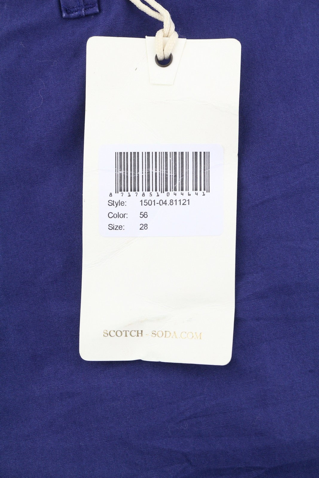 SCOTCH & SODA Men Shorts W28 Chino Blue Zipper 5-Design Pockets Logo Casual