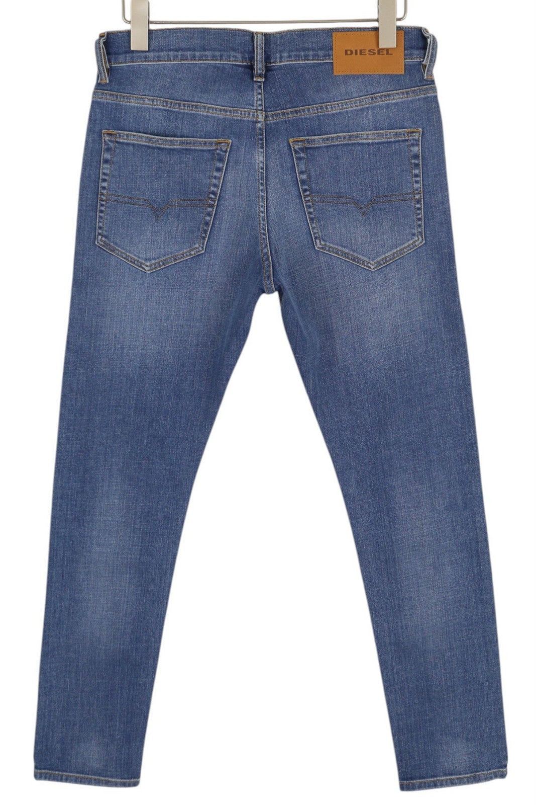 DIESEL D-Luster 009ZR vyriški džinsai W30/L30 Slim Stretch, su sagomis, skalbtos mėlynos spalvos 