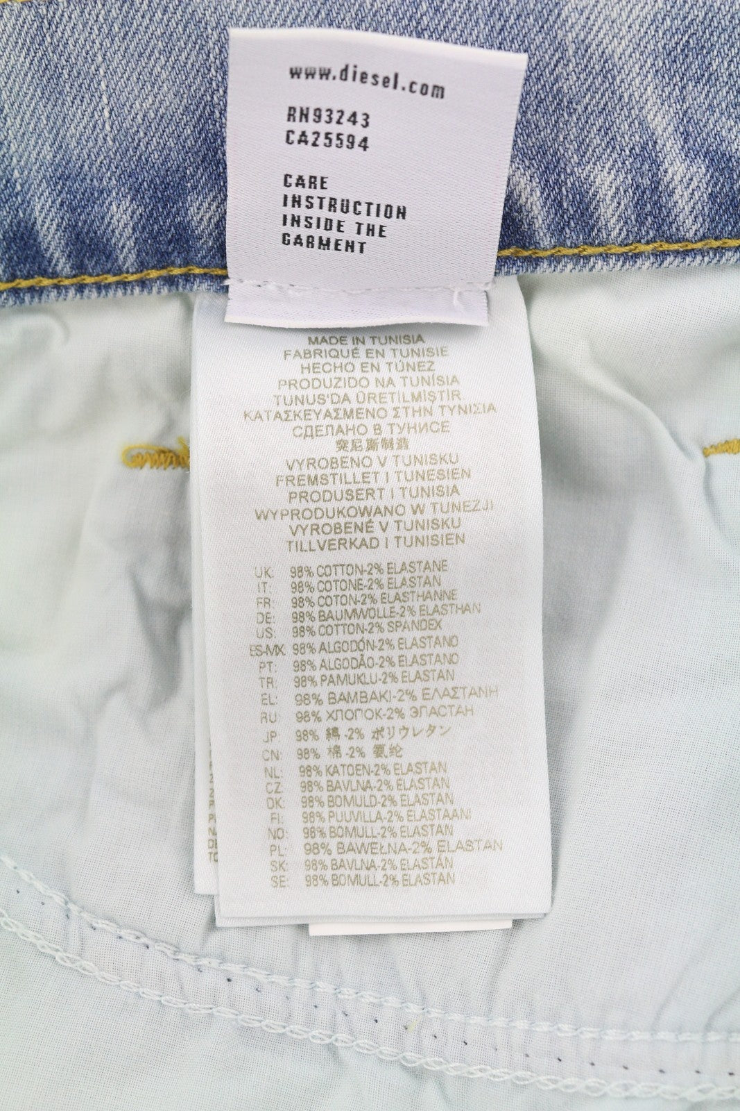 DIESEL D-Luster 0GDAM Mens Jeans W33/L32 Slim  Stretch Buttoned Washed Blue