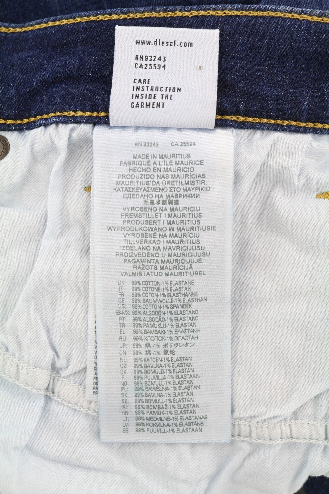 DIESEL D-Luster 0ELAW vyriški džinsai W32/L32 Slim su sagomis, skalbtos mėlynos spalvos 