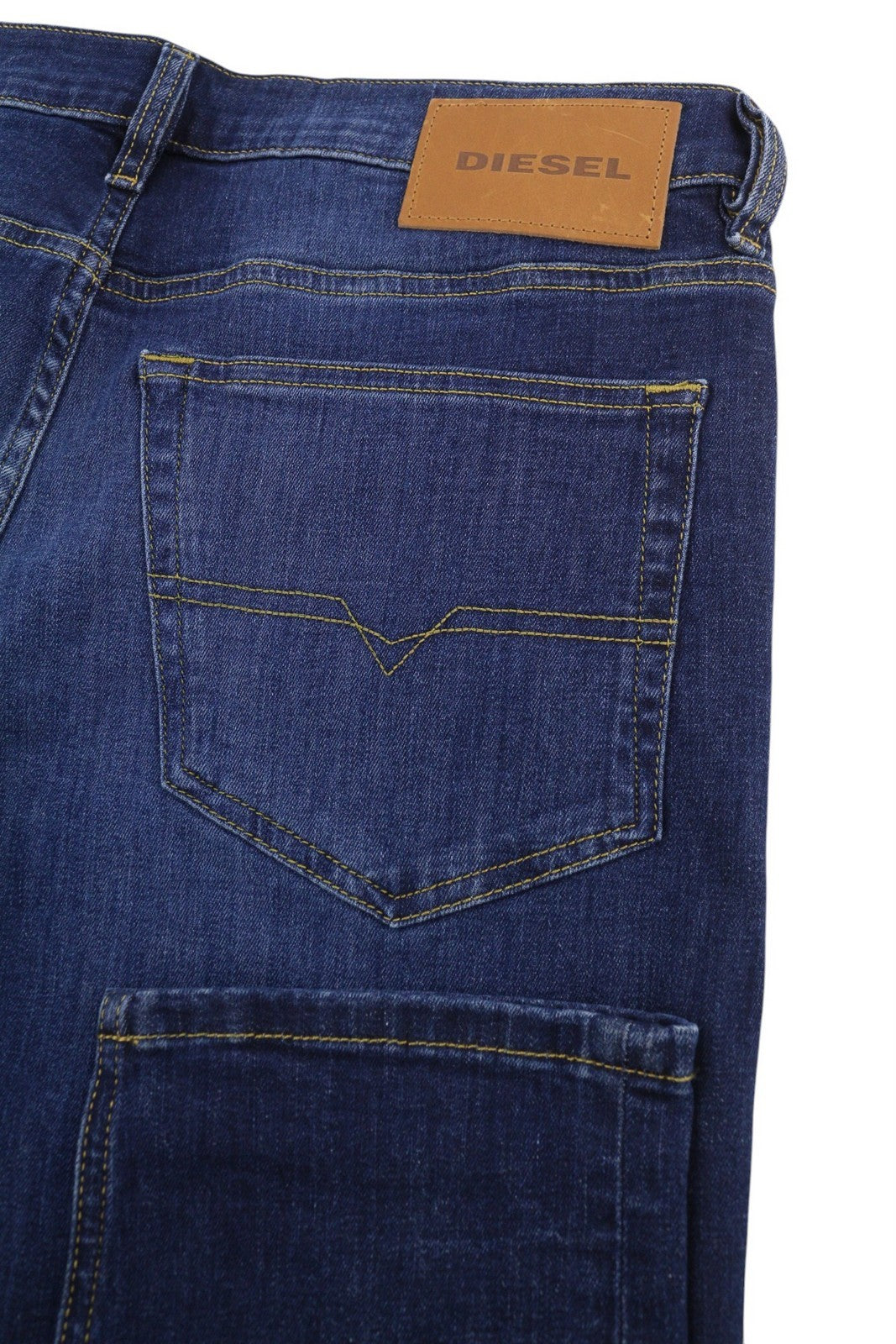 DIESEL D-Luster 0ELAW vyriški džinsai W32/L32 Slim su sagomis, skalbtos mėlynos spalvos 