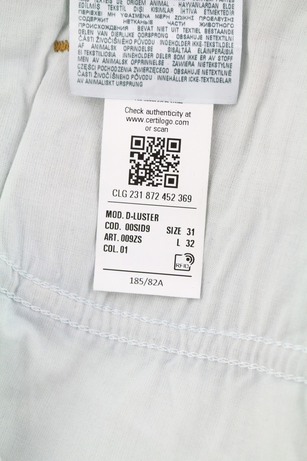 DIESEL D-Luster 009ZS vyriški džinsai W31/L32 Slim Stretch su sagomis, mėlyni 