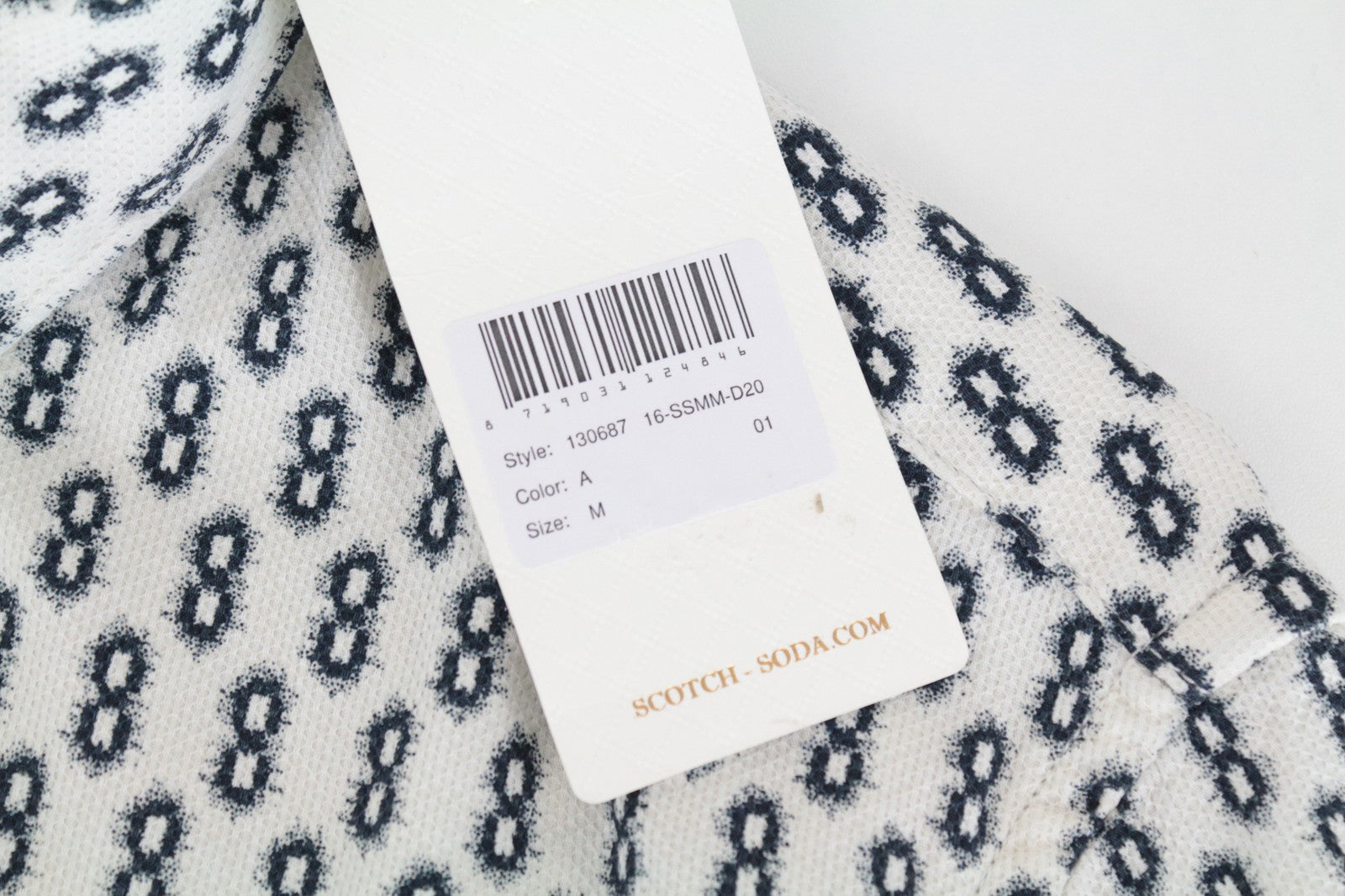 SCOTCH &amp; SODA vyriški marškiniai M dydžio, išskleista apykakle, dryžuotas laisvalaikio stiliaus, abstraktaus rašto.