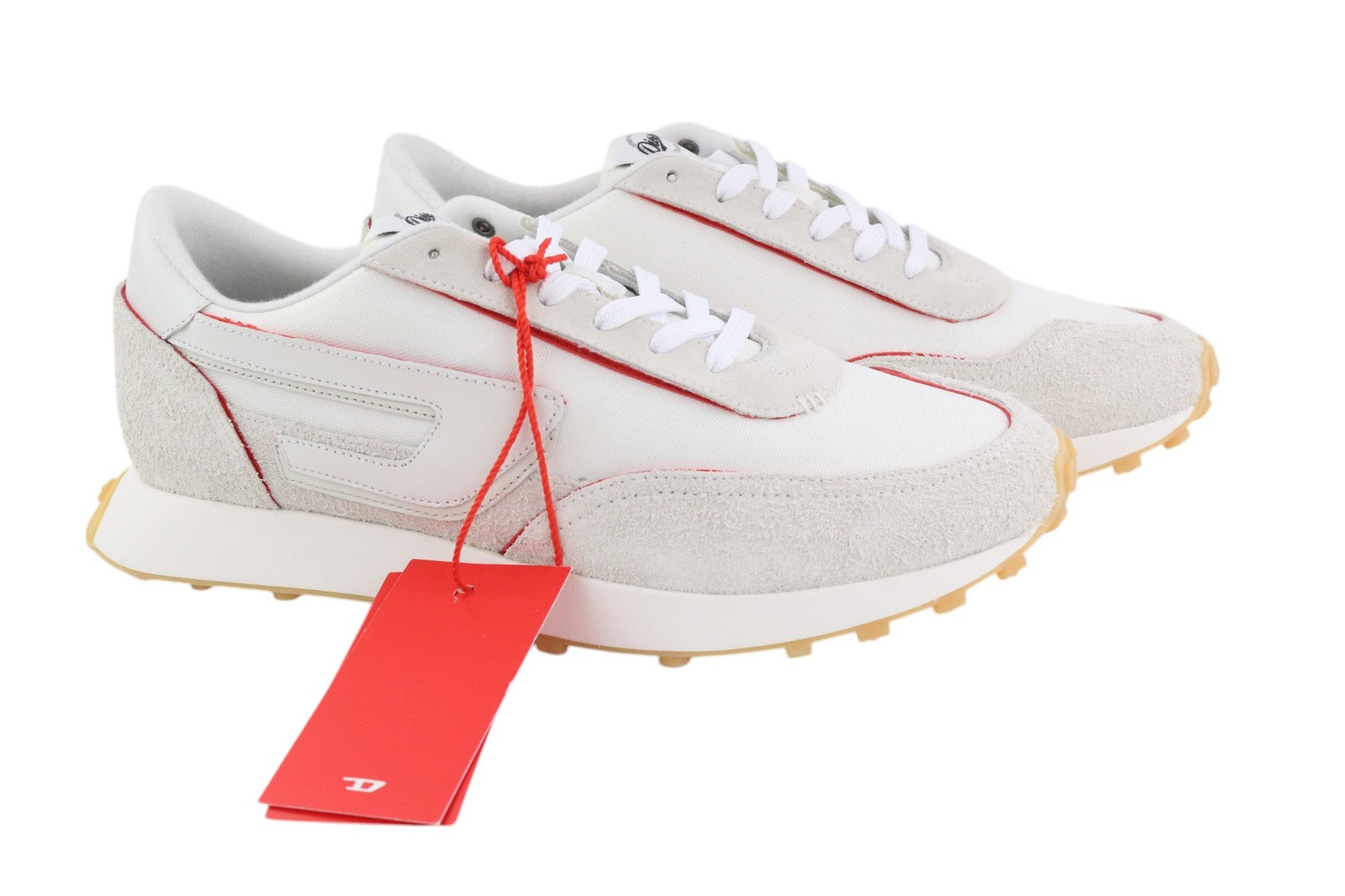 DIESEL S-Racer LC vyriški sportbačiai, šviesiai balti, odiniai, suvarstomi, EU45, RRP – 195 € 