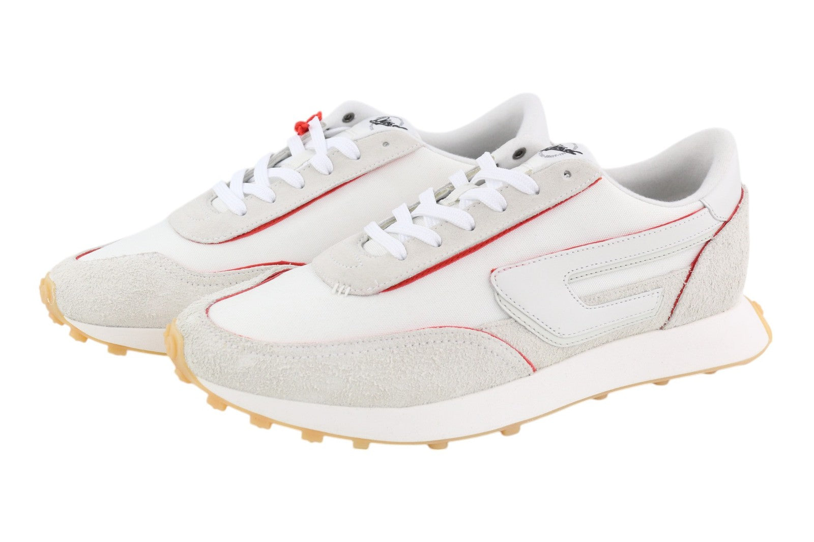 DIESEL S-Racer LC vyriški sportbačiai, šviesiai balti, odiniai, suvarstomi, EU42, RRP – 195 € 