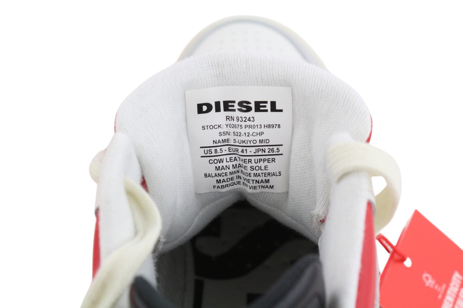 DIESEL S-Ukiyo Mid vyriški sportbačiai, EU41, šviesios odos, suvarstomi, RRP 140 € 