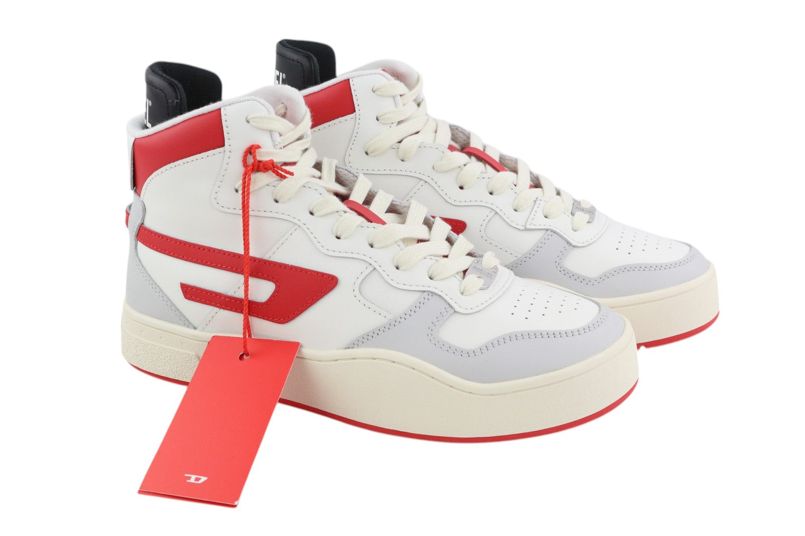 DIESEL S-Ukiyo Mid vyriški sportbačiai, EU41, šviesios odos, suvarstomi, RRP 140 € 