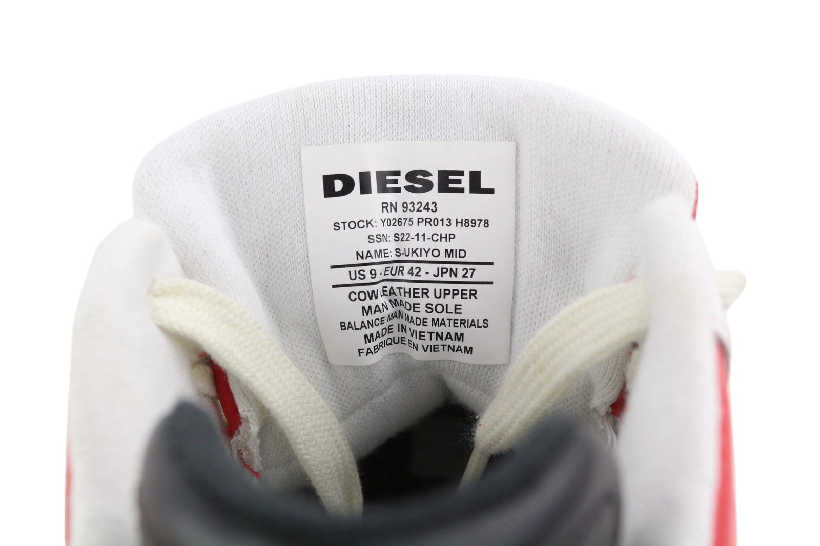 DIESEL S-Ukiyo Mid vyriški sportbačiai, šviesios karvės odos, EU42, RRP 140 € 