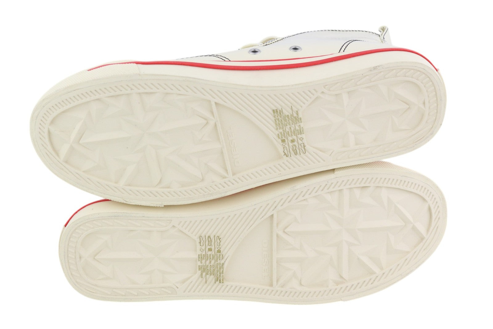 DIESEL S-Athos Mid vyriški sportbačiai, 45 €, balti, dengti, rekomenduojama kaina – 175 €, migdolų nosys. 