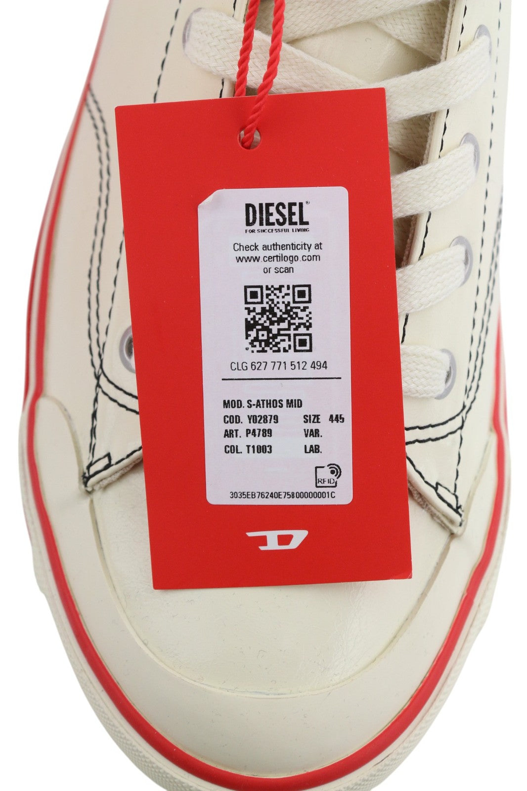 DIESEL S-Athos Mid vyriški sportbačiai, 44,5 dydžio, su dengta danga, RRP 175 €, migdolų nosis 