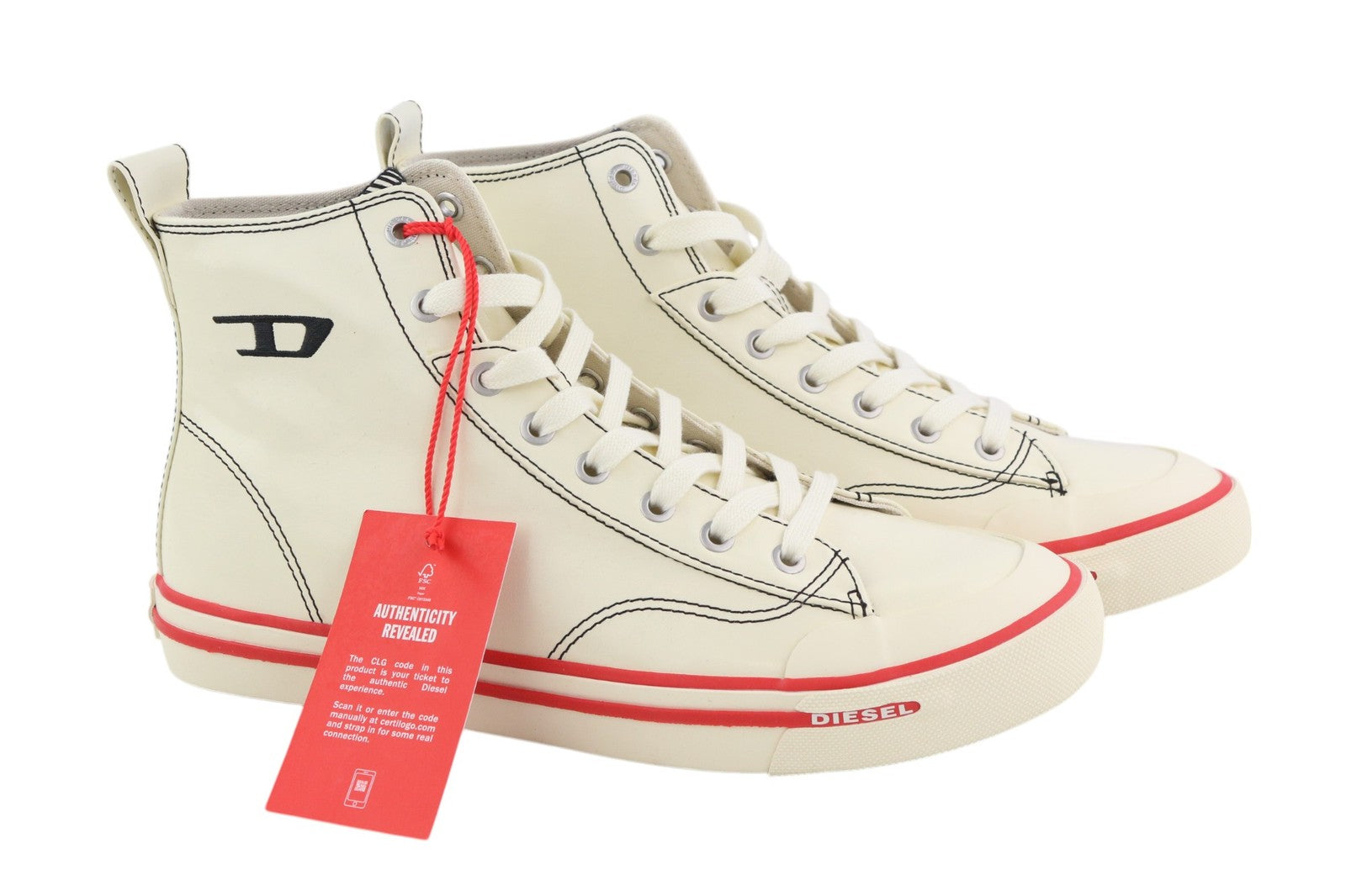 DIESEL S-Athos Mid vyriški sportbačiai, 44,5 dydžio, su dengta danga, RRP 175 €, migdolų nosis 