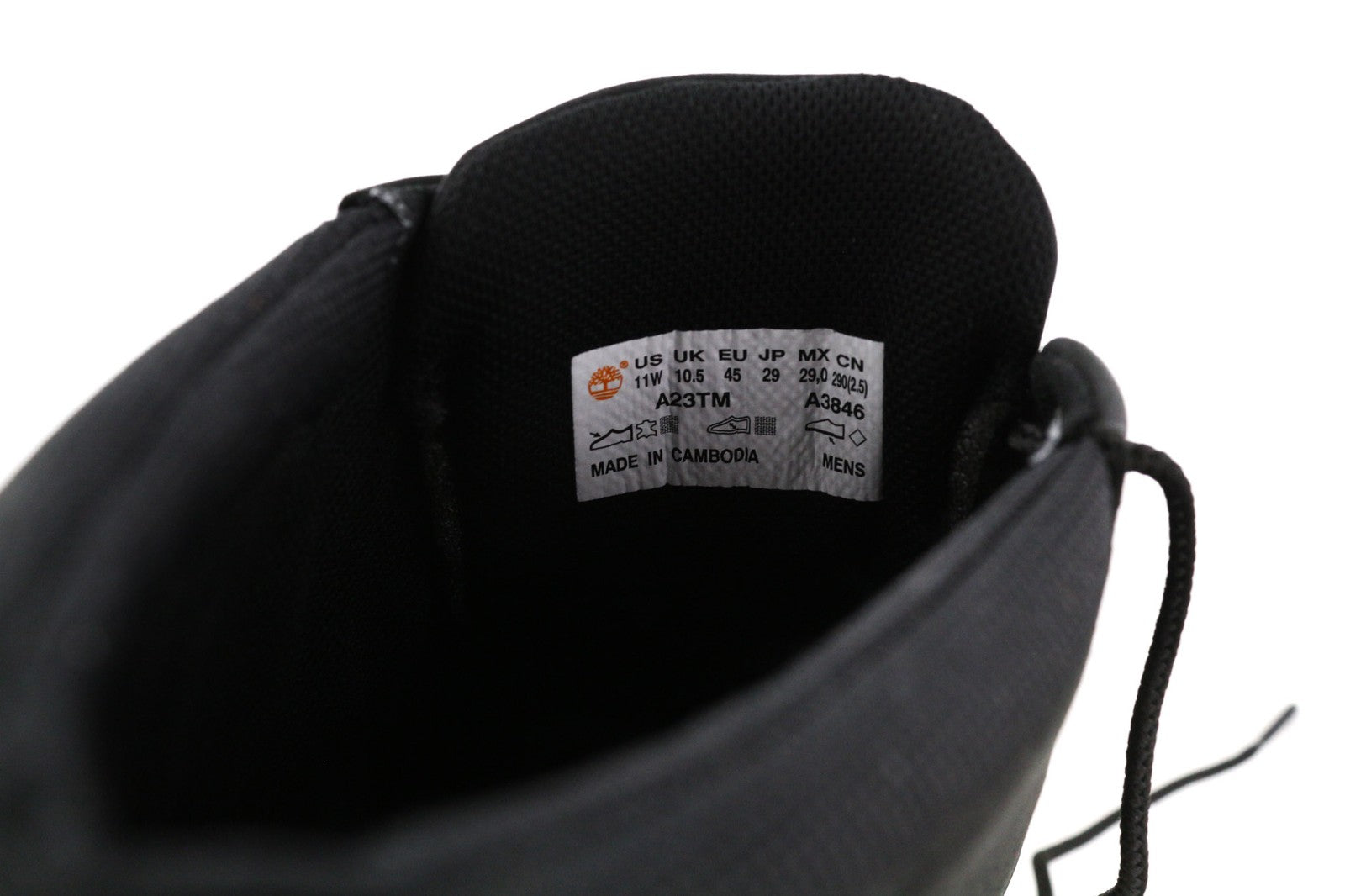 TIMBERLAND A23TM vyriški batai EU44/45 juodi odiniai migdolų nosys su raišteliais 