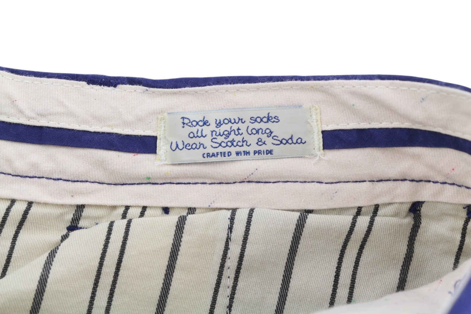 SCOTCH & SODA Men Shorts W29 Chino Blue Zip Fly 5-Design Pockets Logo Casual