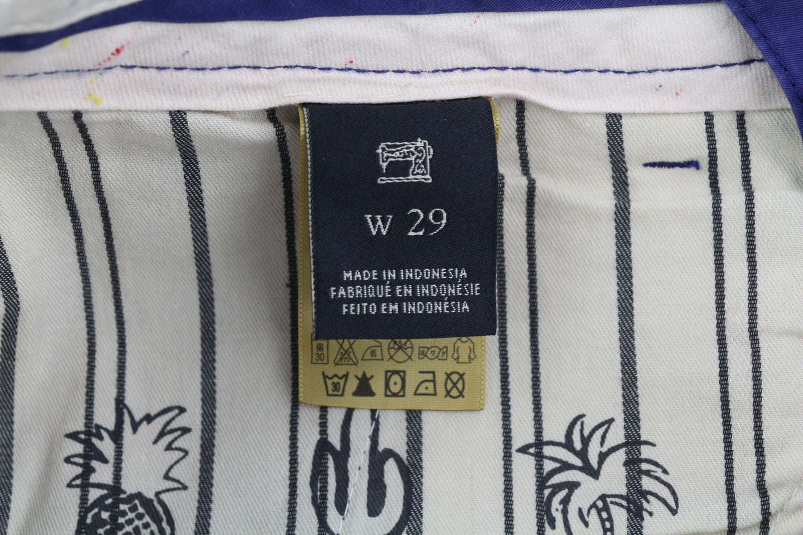 SCOTCH & SODA Men Shorts W29 Chino Blue Zip Fly 5-Design Pockets Logo Casual