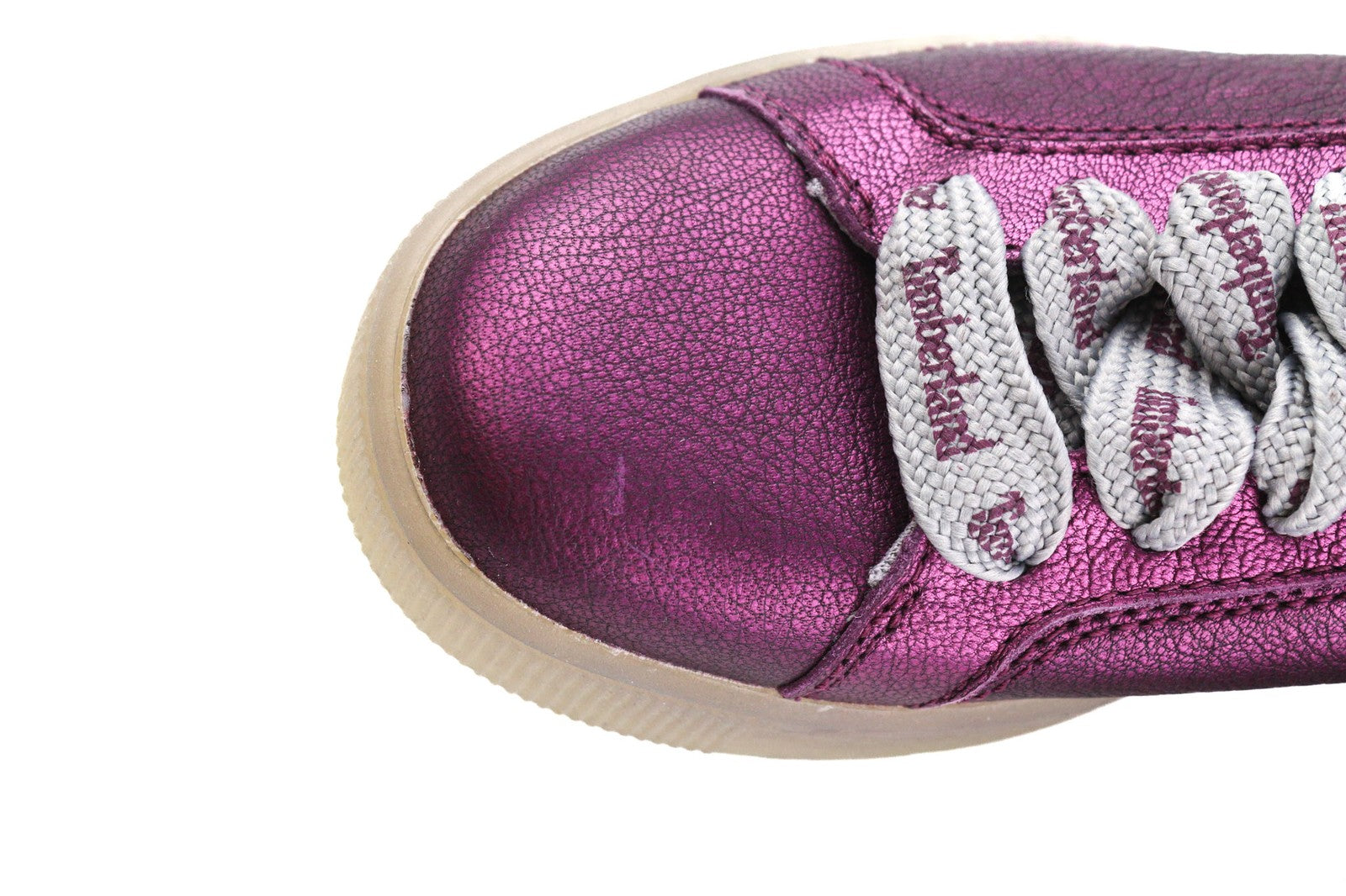 TIMBERLAND A252G moteriški sportbačiai EU37 EU38 blizgančios violetinės odos žemapadžiai su raišteliais 