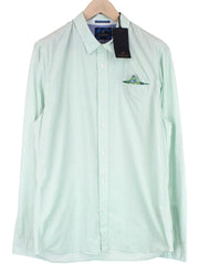 SCOTCH &amp; SODA vyriški 2XL dydžio žali marškinėliai su taškeliais ir sagomis užsegama kišeninė nosinaitė. 