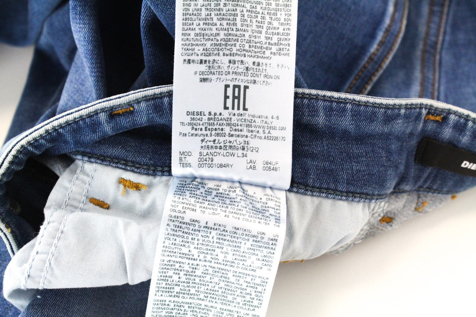 DIESEL Slandy-Low 084UF D.N.A. Women's W30/L34 Super Skinny Jeans Distressed