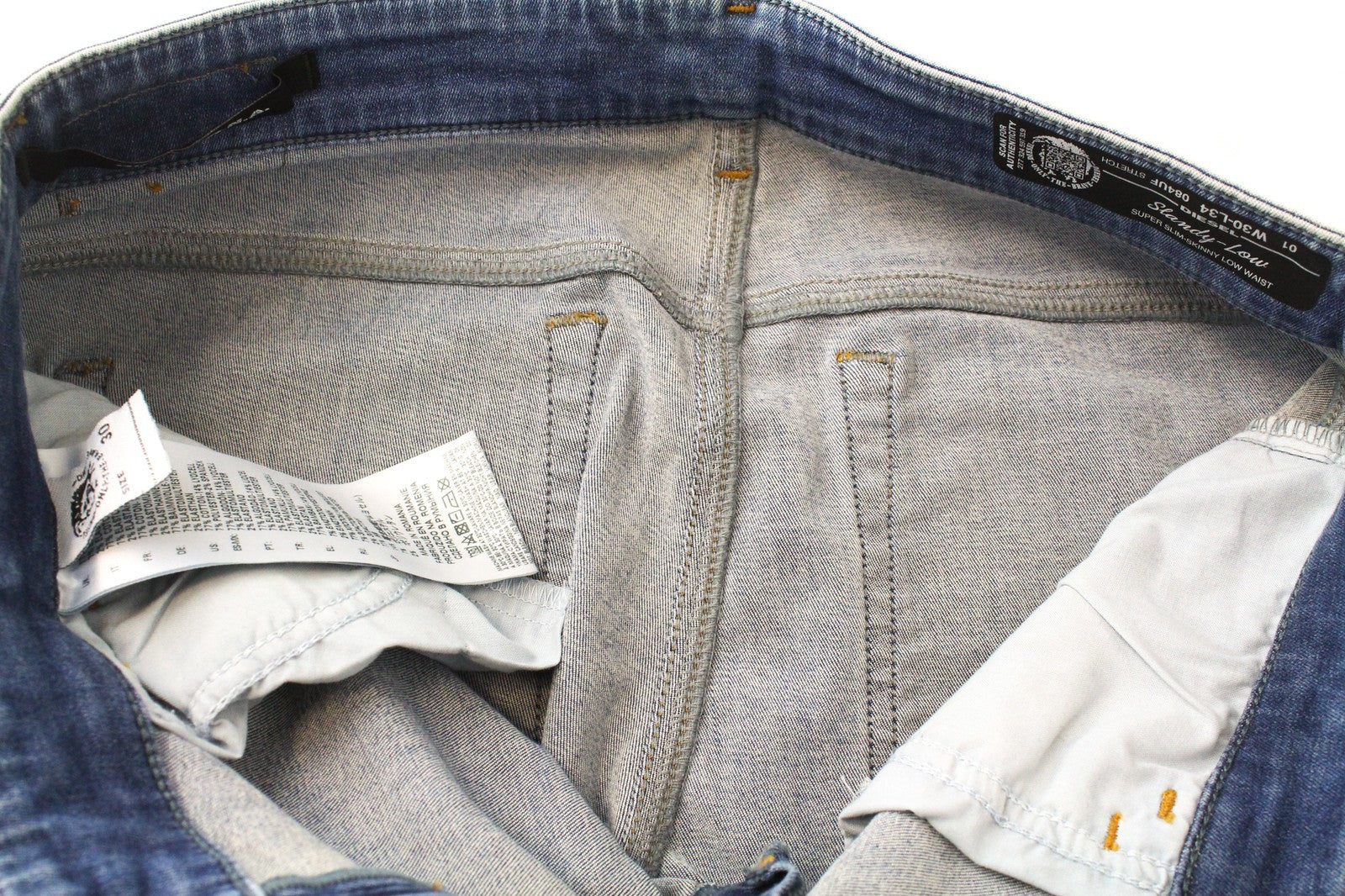 DIESEL Slandy-Low 084UF D.N.A. Women's W30/L34 Super Skinny Jeans Distressed