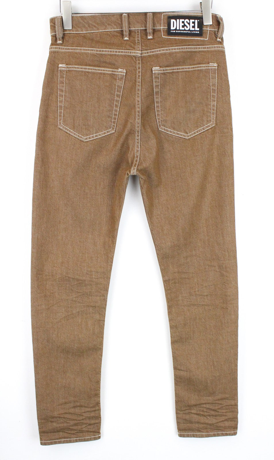 DIESEL D-Vider 069MQ vyriški W28/L32 tamprūs rudi morkų spalvos džinsai su sagomis 