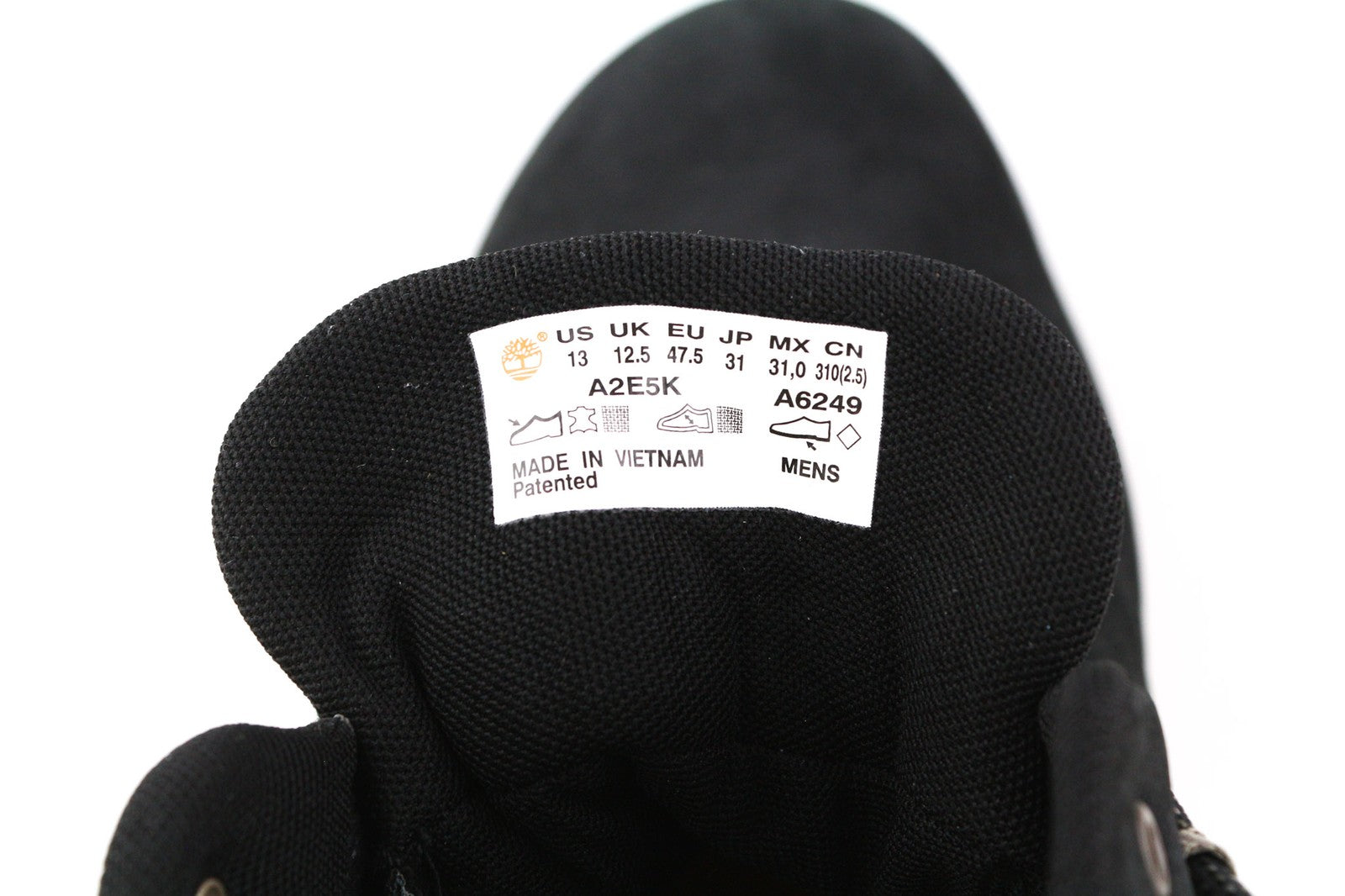 TIMBERLAND A2E5K vyriški batai EU46 EU47.5 juodi odiniai migdolų nosys su nėriniuotais galais, ReBOTL 