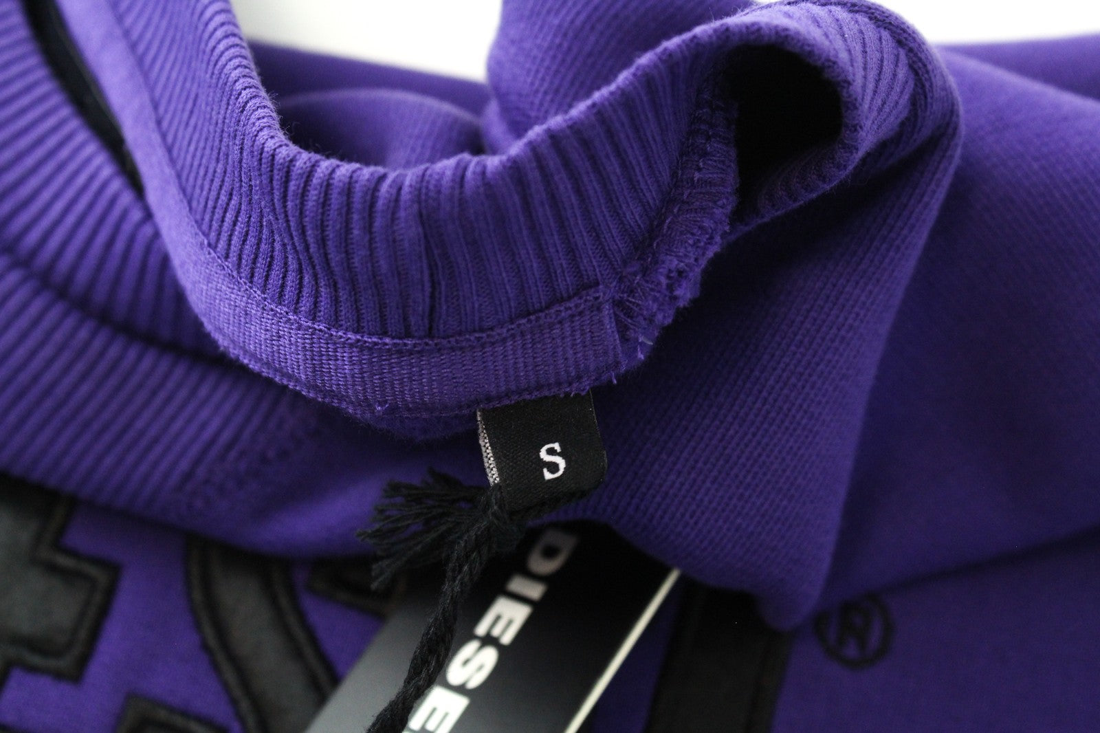 DIESEL F-Arap Felpa moteriškas S dydžio medvilninis megztinis su ištrauktomis rankovėmis 