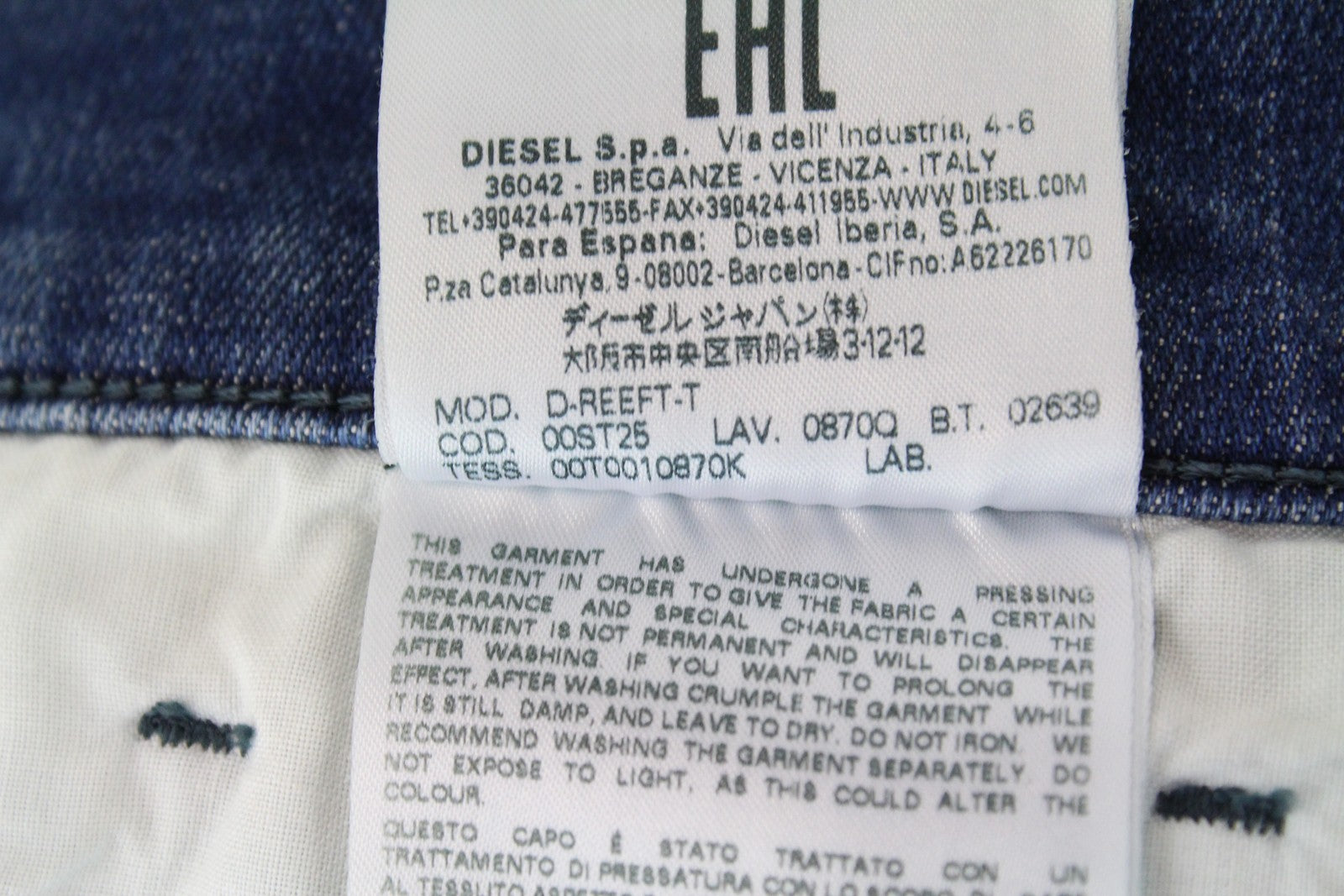 DIESEL D-Reeft-T 0870O vyriški W26 Jogg aptempti sportiniai džinsai berniukams