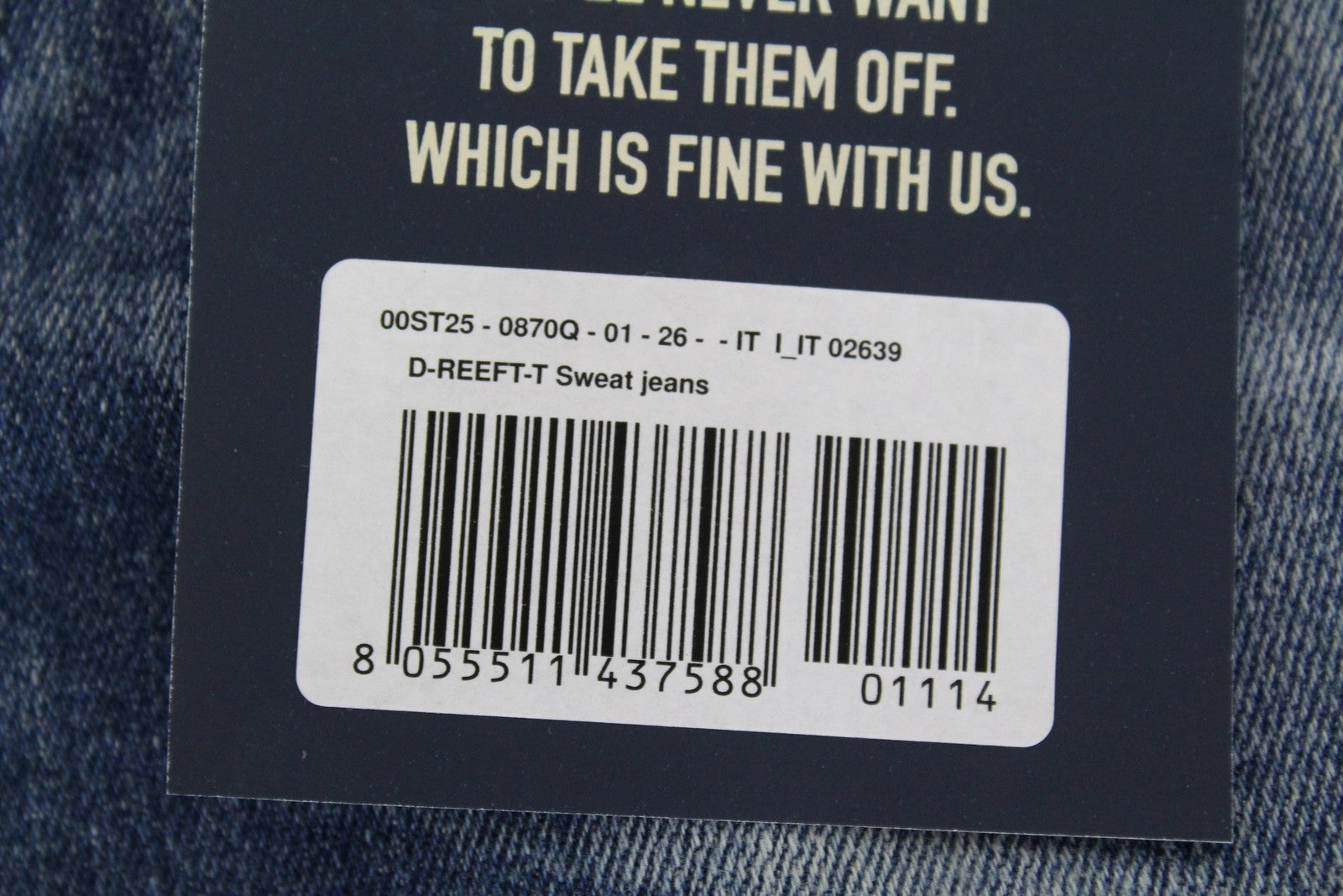 DIESEL D-Reeft-T 0870O vyriški W26 Jogg aptempti sportiniai džinsai berniukams