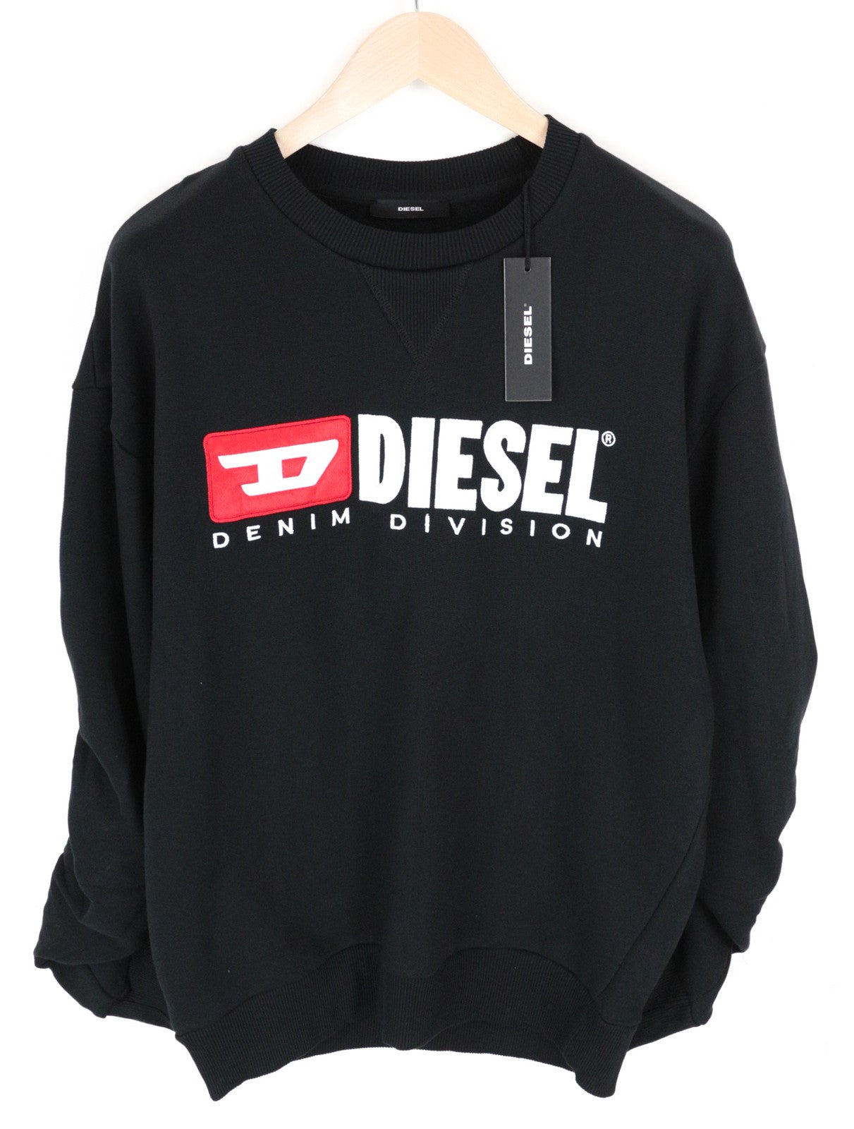 DIESEL F-Arap Felpa moteriškas džemperis XS dydžio, laisvalaikio, juodos spalvos, rauktomis rankovėmis. 