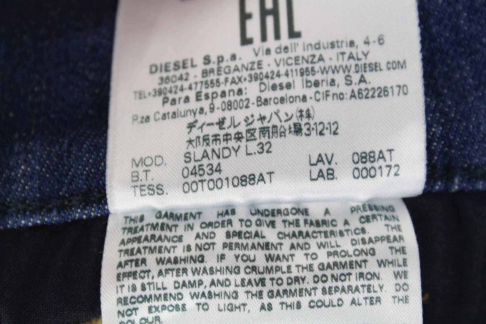 DIESEL Slandy 088AT Women's W25/L32 Blue Skinny Fit Jeans Distressed Hems