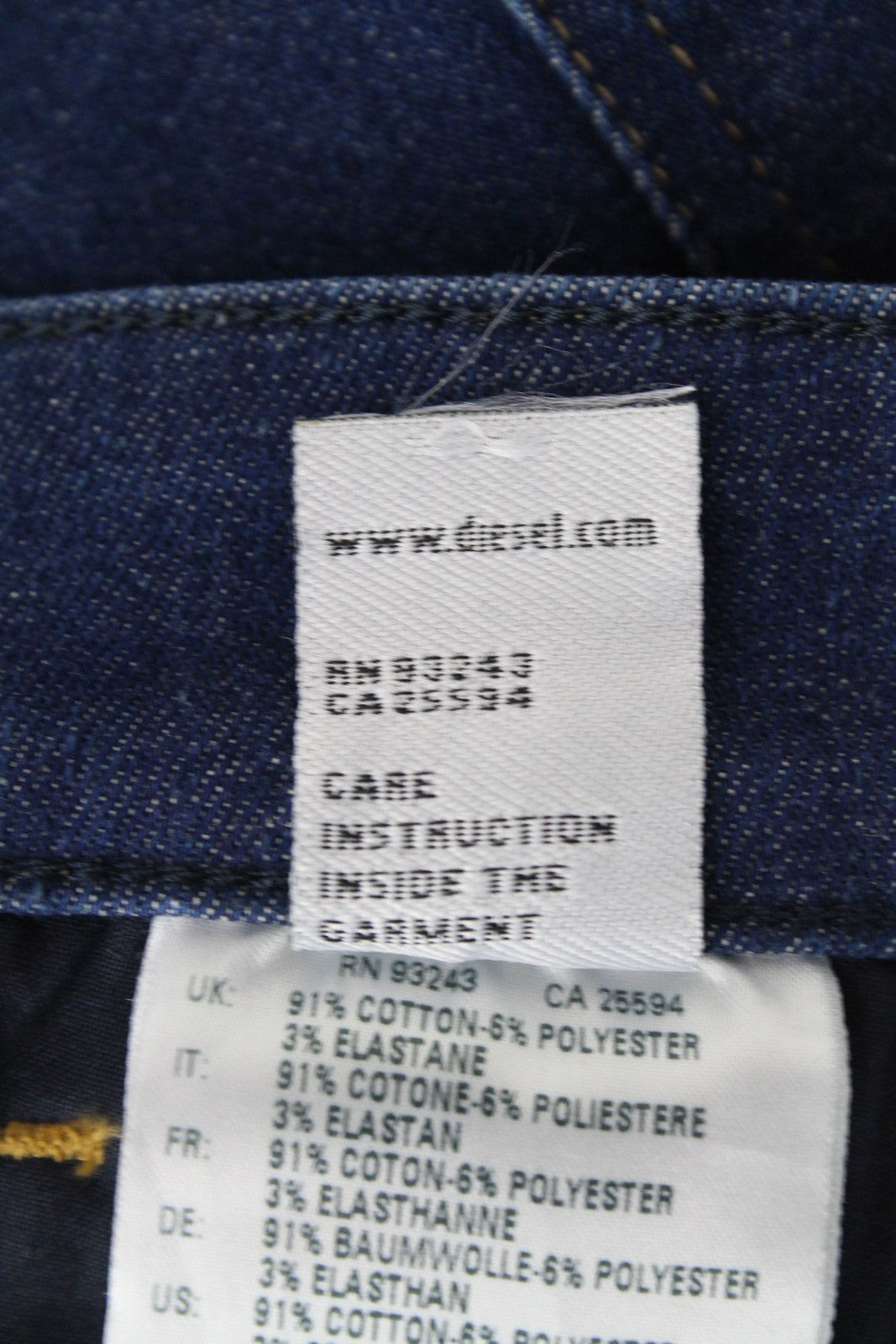 DIESEL Slandy 088AT Women's W25/L32 Blue Skinny Fit Jeans Distressed Hems