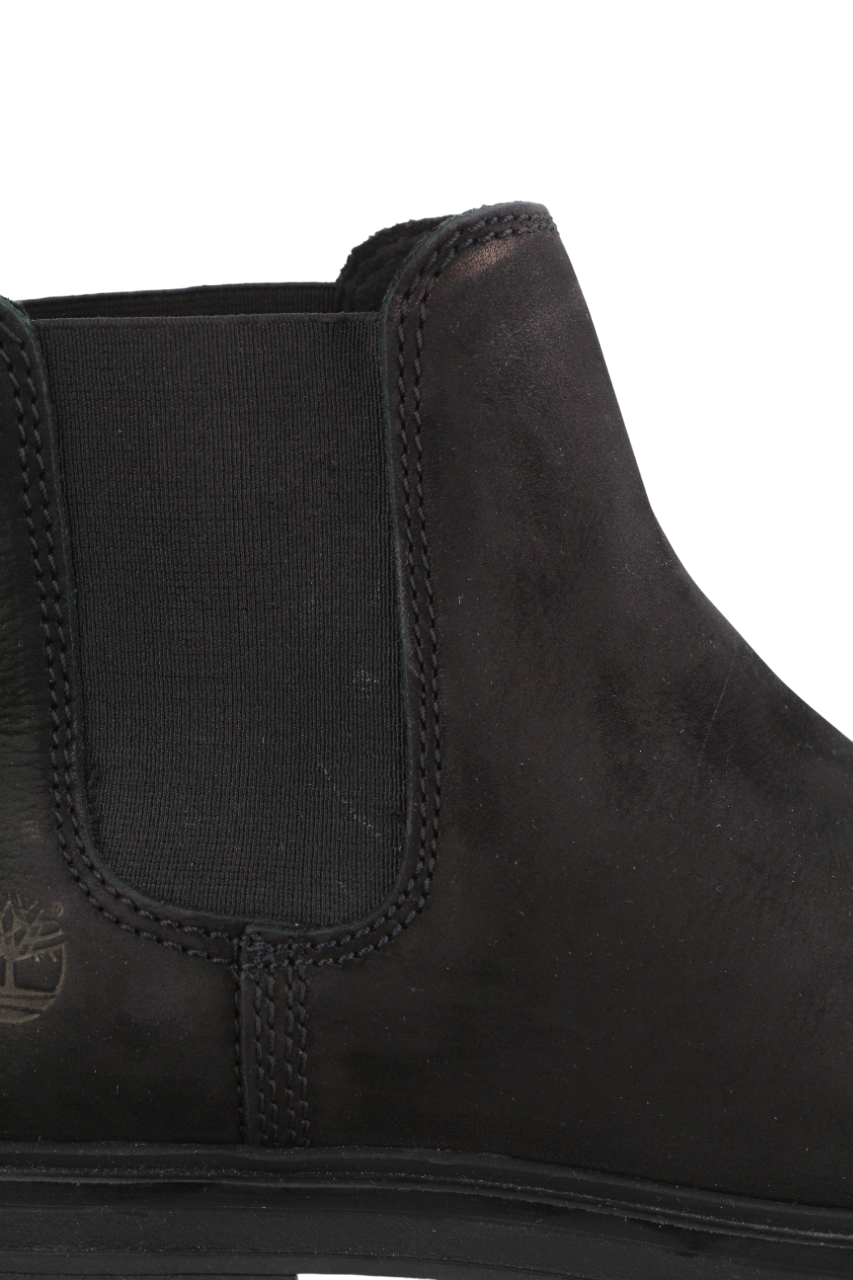 TIMBERLAND moteriški aulinukai EU37.5 UK4.5 juodi odiniai migdolų noselės guminiai „Chelsea“ 