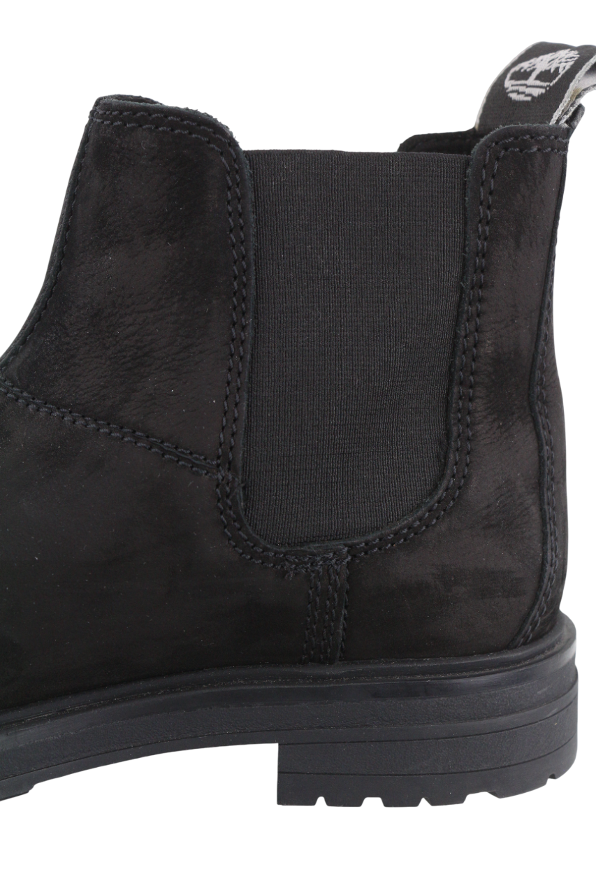 TIMBERLAND moteriški aulinukai EU37.5 UK4.5 juodi odiniai migdolų noselės guminiai „Chelsea“ 