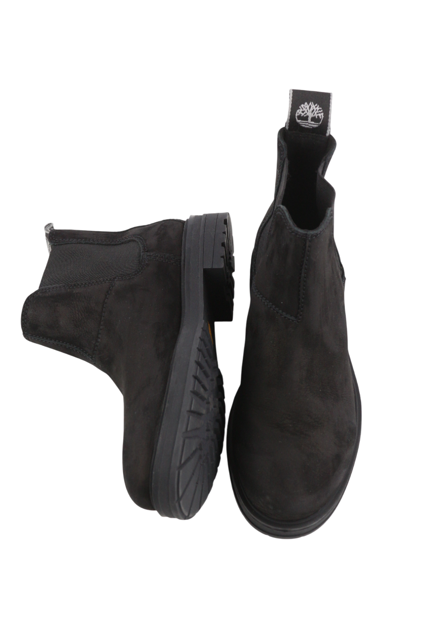 TIMBERLAND moteriški aulinukai EU37.5 UK4.5 juodi odiniai migdolų noselės guminiai „Chelsea“ 