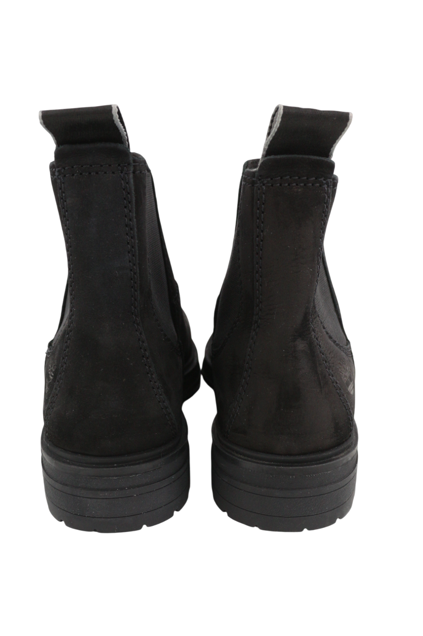 TIMBERLAND moteriški aulinukai EU37.5 UK4.5 juodi odiniai migdolų noselės guminiai „Chelsea“ 