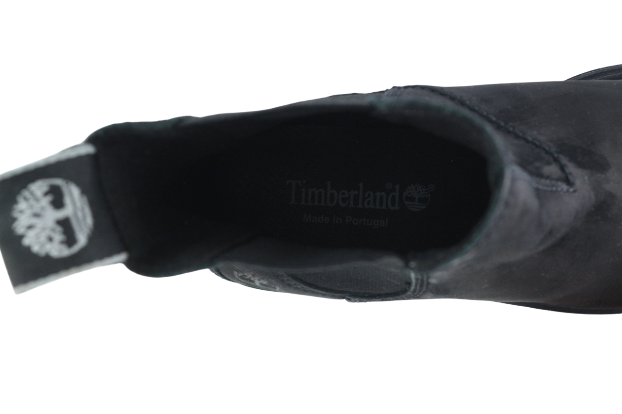 TIMBERLAND moteriški aulinukai EU37.5 UK4.5 juodi odiniai migdolų noselės guminiai „Chelsea“ 