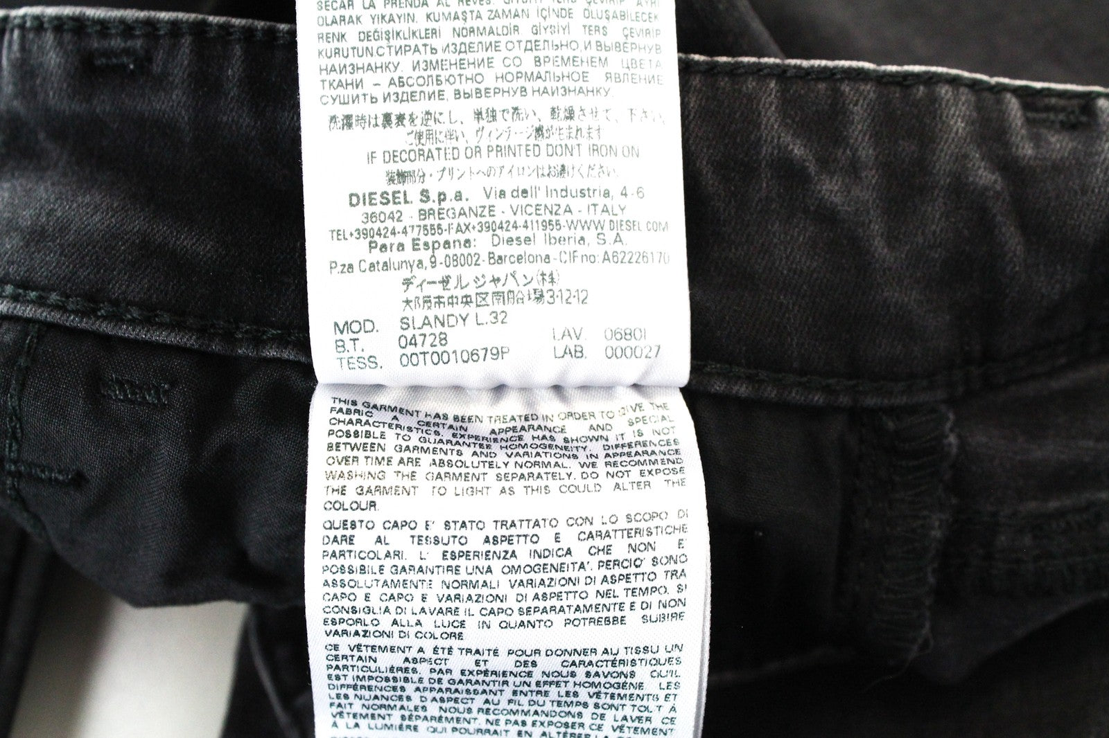 DIESEL Slandy 0680I Women's W23/L32 Girls Regular Waist Slim-Skinny Jeans