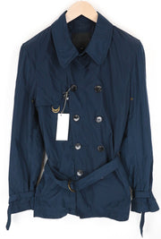 RICHMOND X vyriška striukė 48 su diržu, trumpa lietpalčio nailono striukė, laisvalaikio mėlyna 