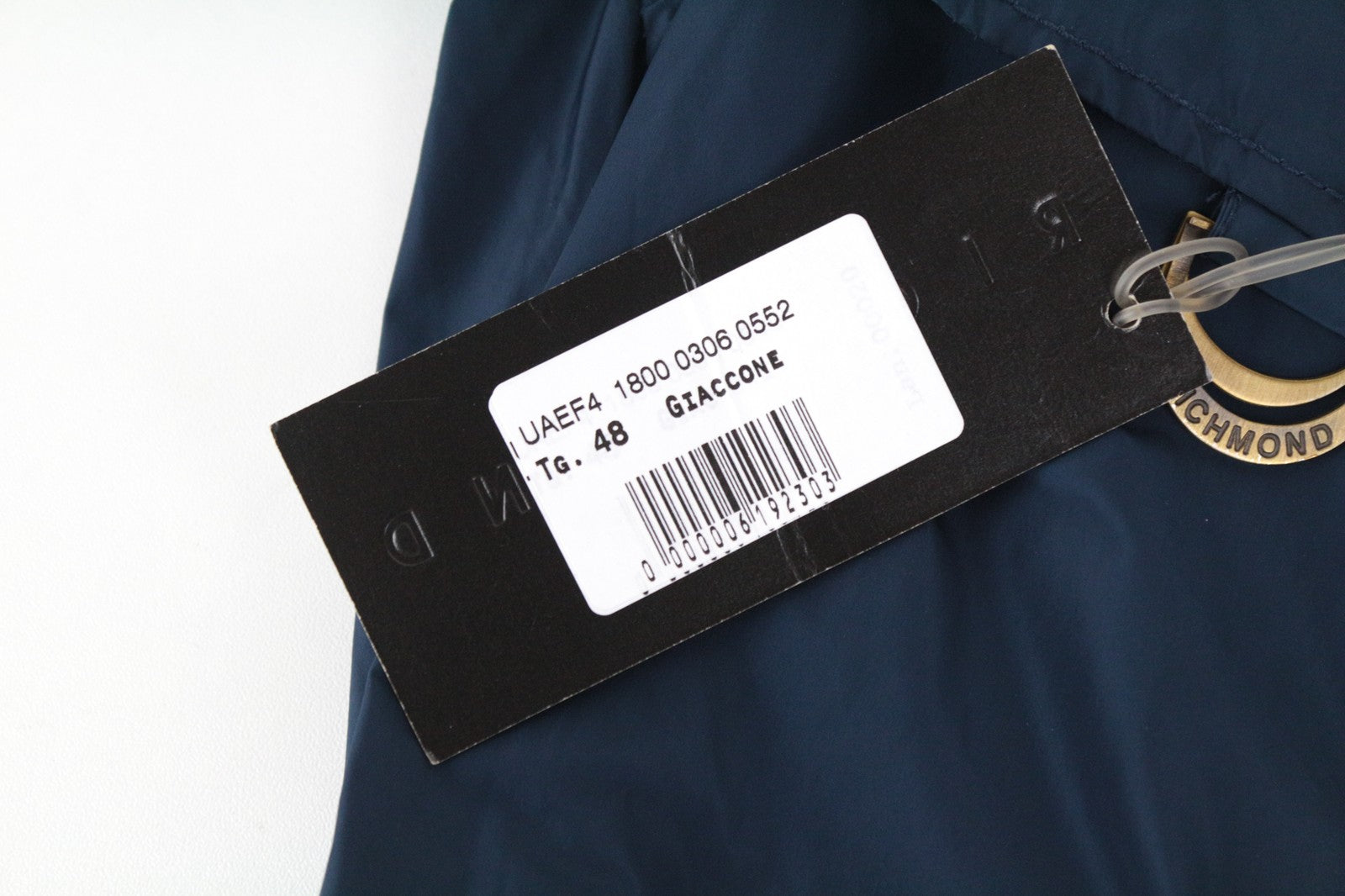 RICHMOND X vyriška striukė 48 su diržu, trumpa lietpalčio nailono striukė, laisvalaikio mėlyna 