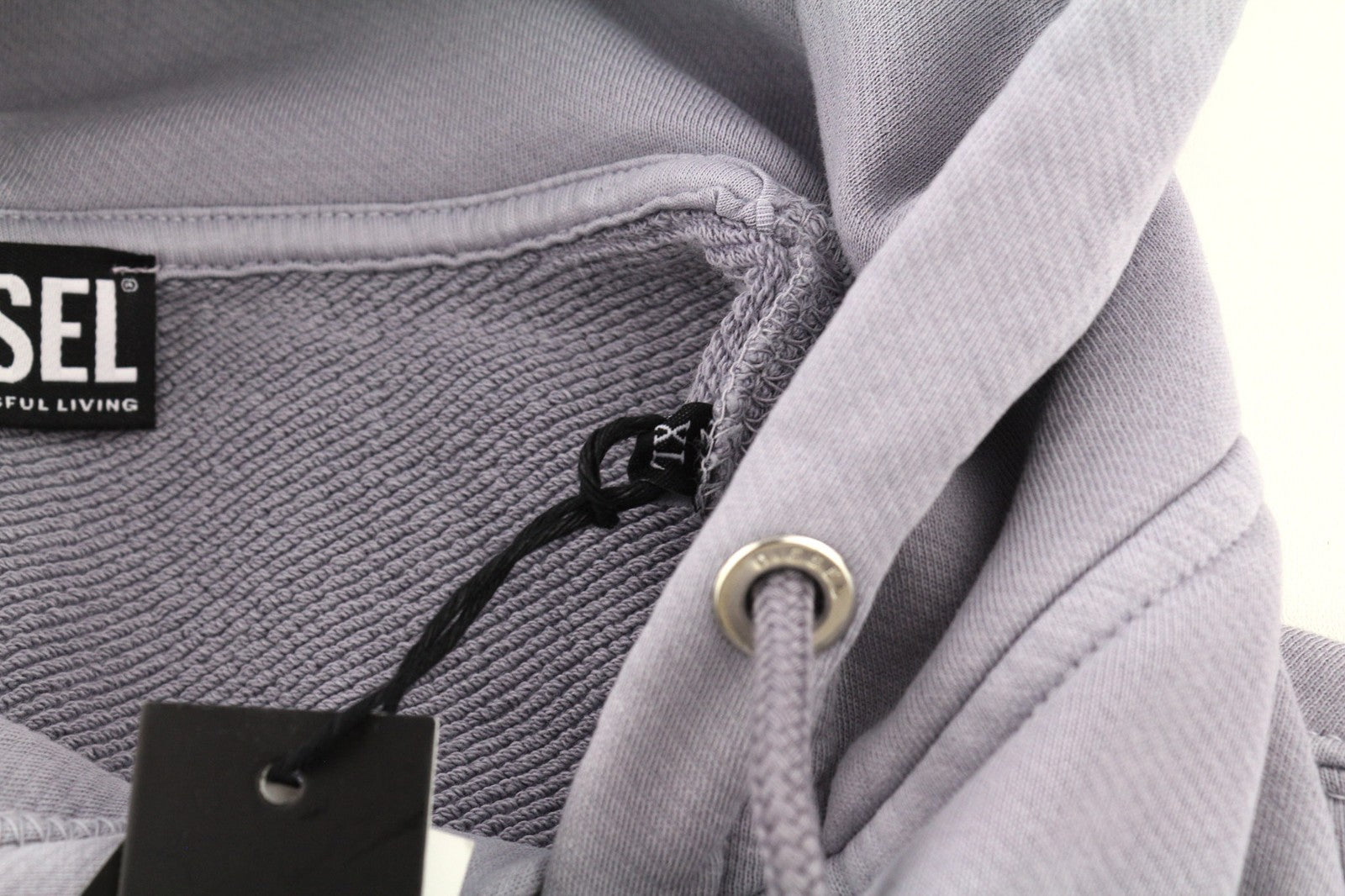 DIESEL F-Magdalena Felpa moteriškas džemperis su gobtuvu XL dydžio, violetinis, skalbtas, megztinis su gobtuvu, rekomenduojama kaina – 175 € 