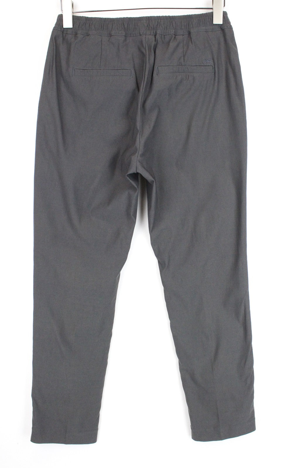 DENHAM Preston moteriškos S dydžio chino stiliaus kelnės, pilkos, tamprios, klasikinės, su užtrauktuku 