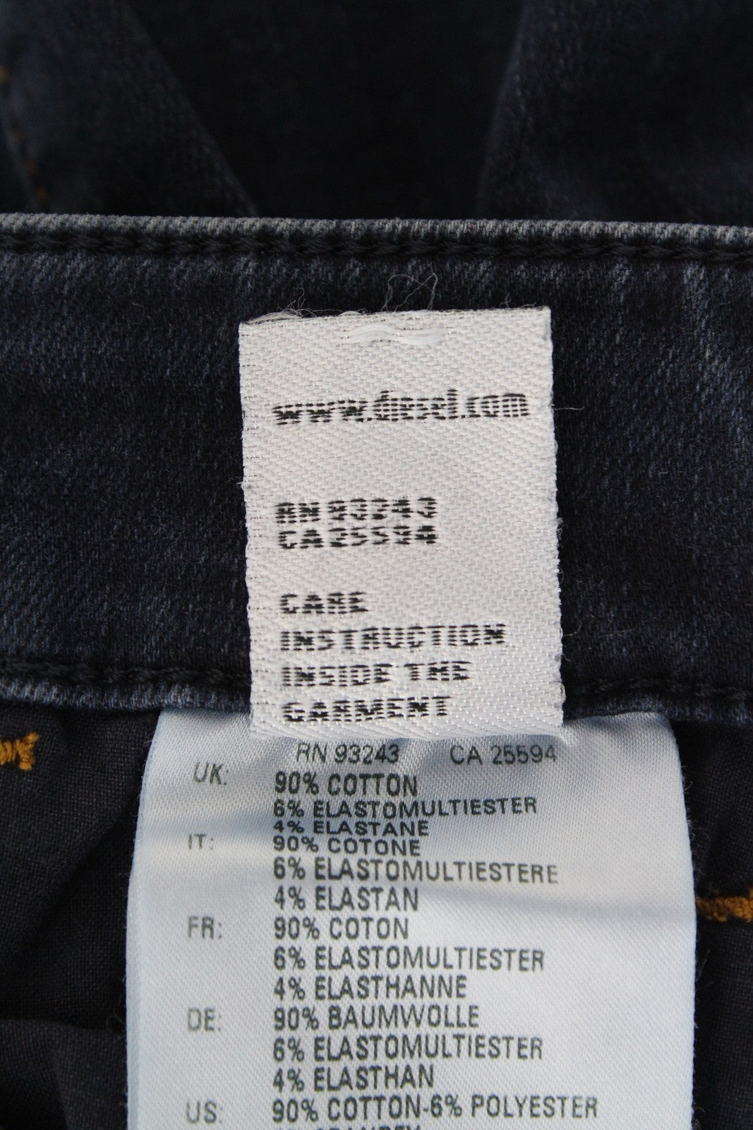 DIESEL Slandy-Zip 083AM Women's W25/L32 Super Skinny Fit Blue Denim Zip