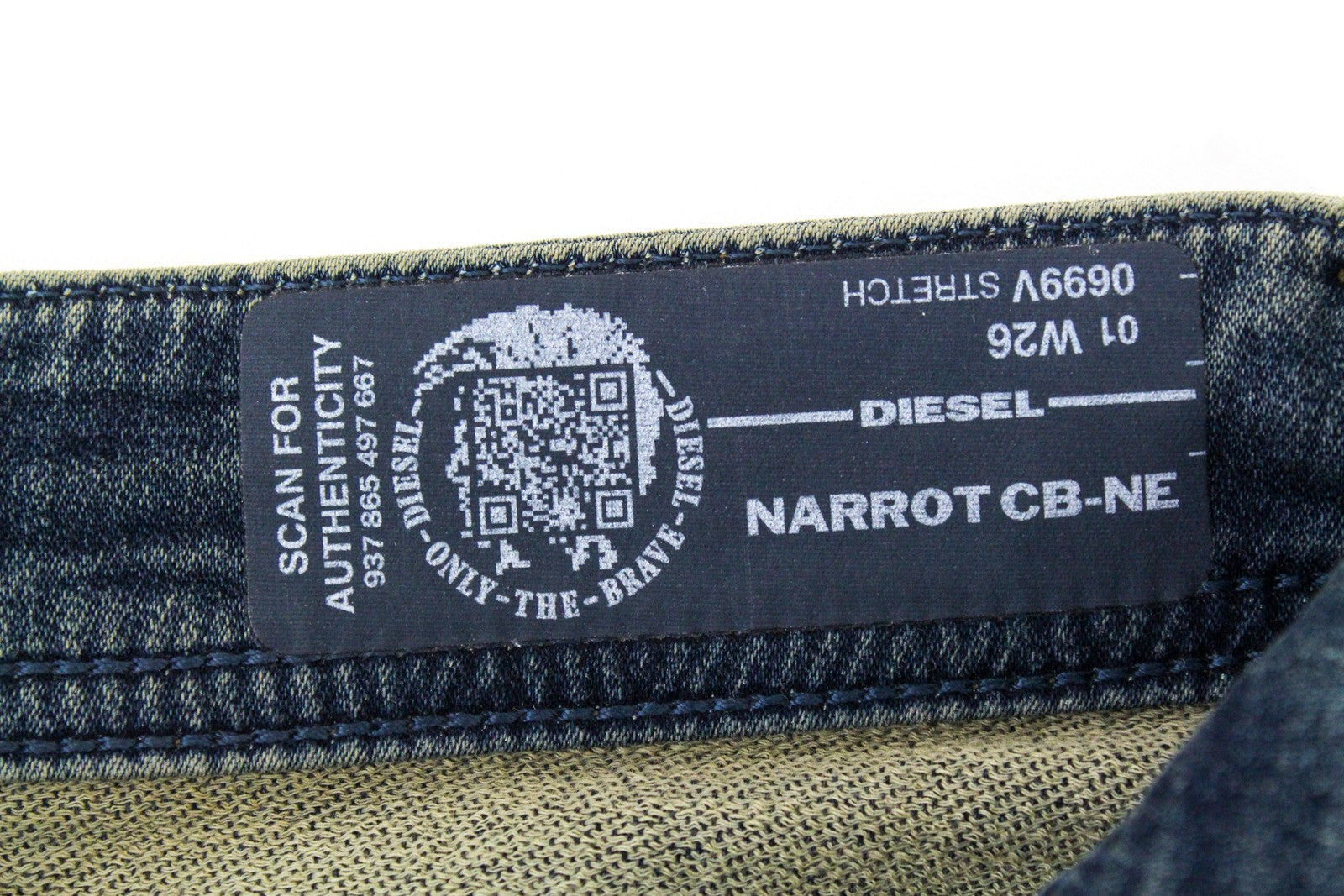 DIESEL Narrot CB-NE 0699V vyriški W26 Jogg apdriskę ploni sportiniai džinsai su dėmėmis 